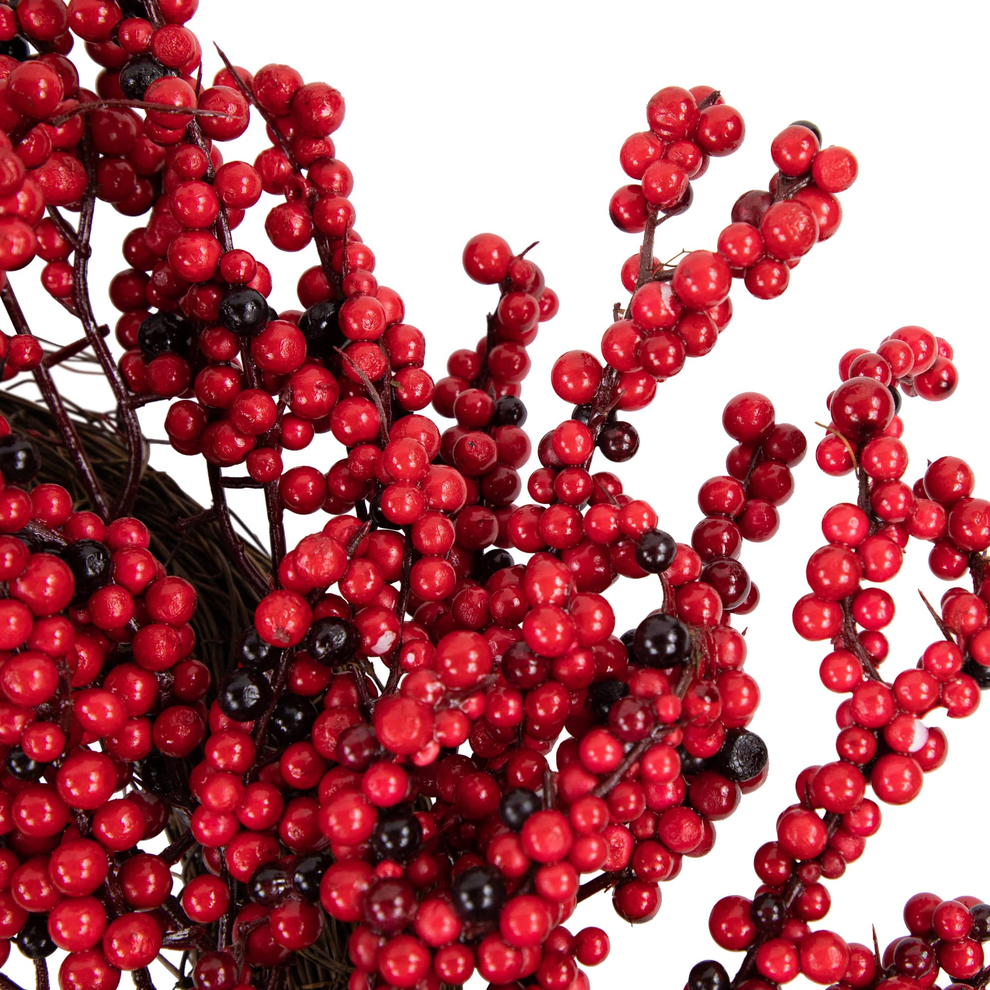 22&#x22; Red &#x26; Brown Berry Christmas Wreath