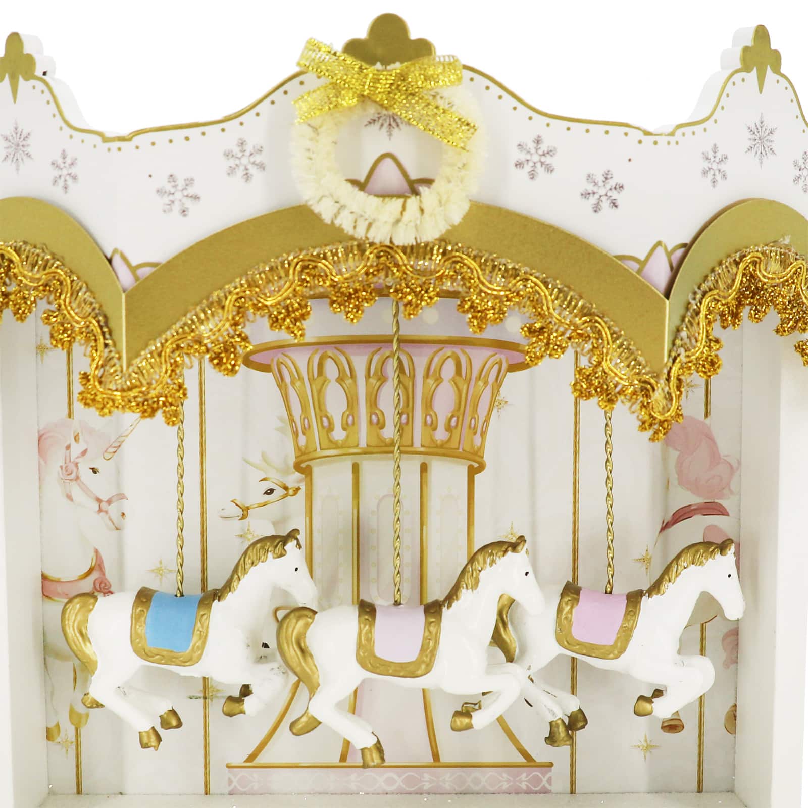 9.5&#x22; White &#x26; Gold Carousel Tabletop D&#xE9;cor by Ashland&#xAE;