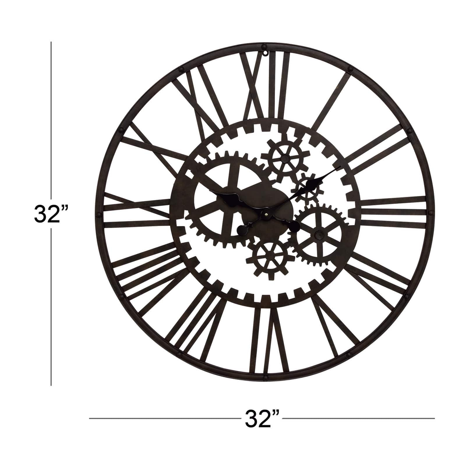 Black Industrial Metal Wall Clock