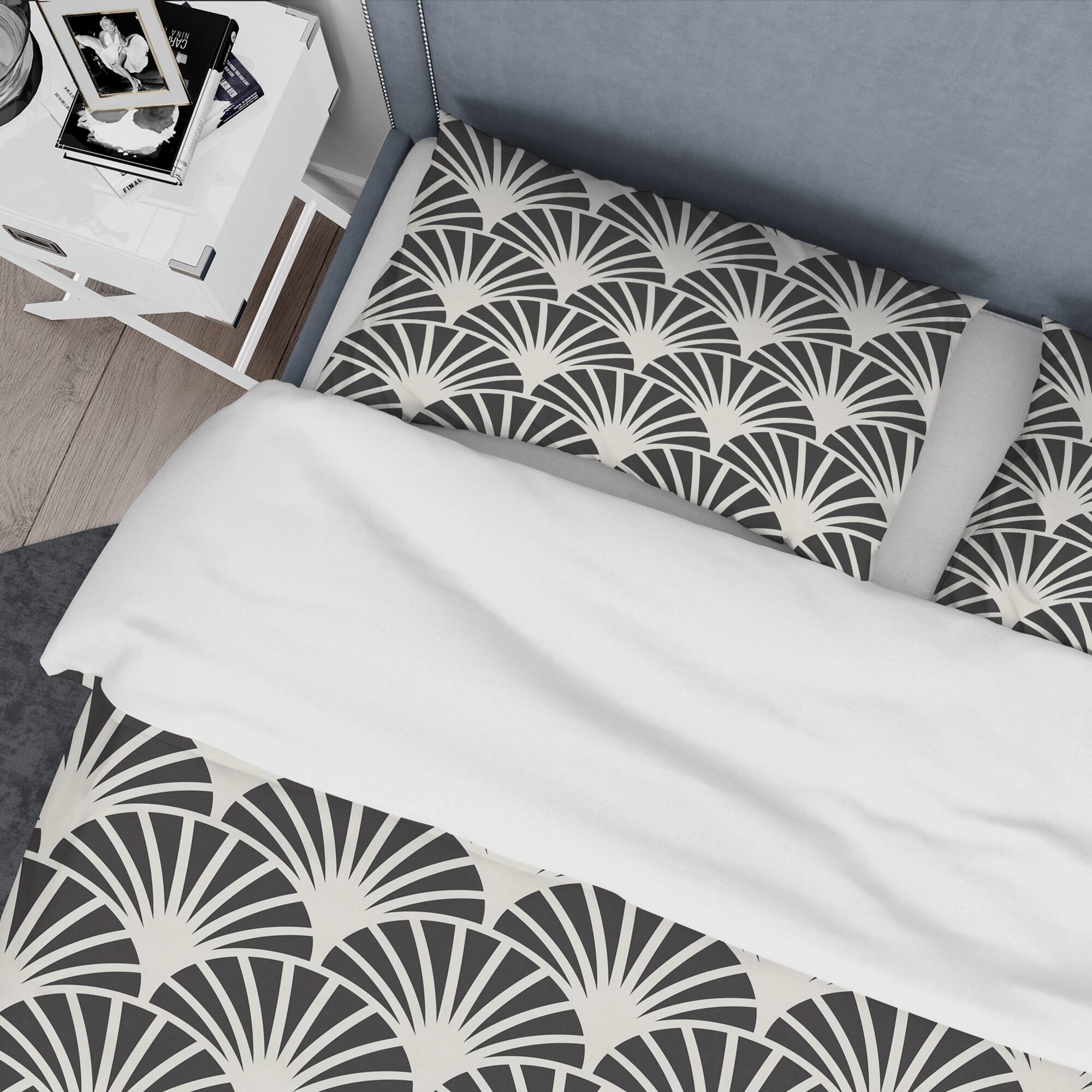 Designart &#x27;Retro Art Deco Waves I&#x27; Mid-Century Duvet Cover Set