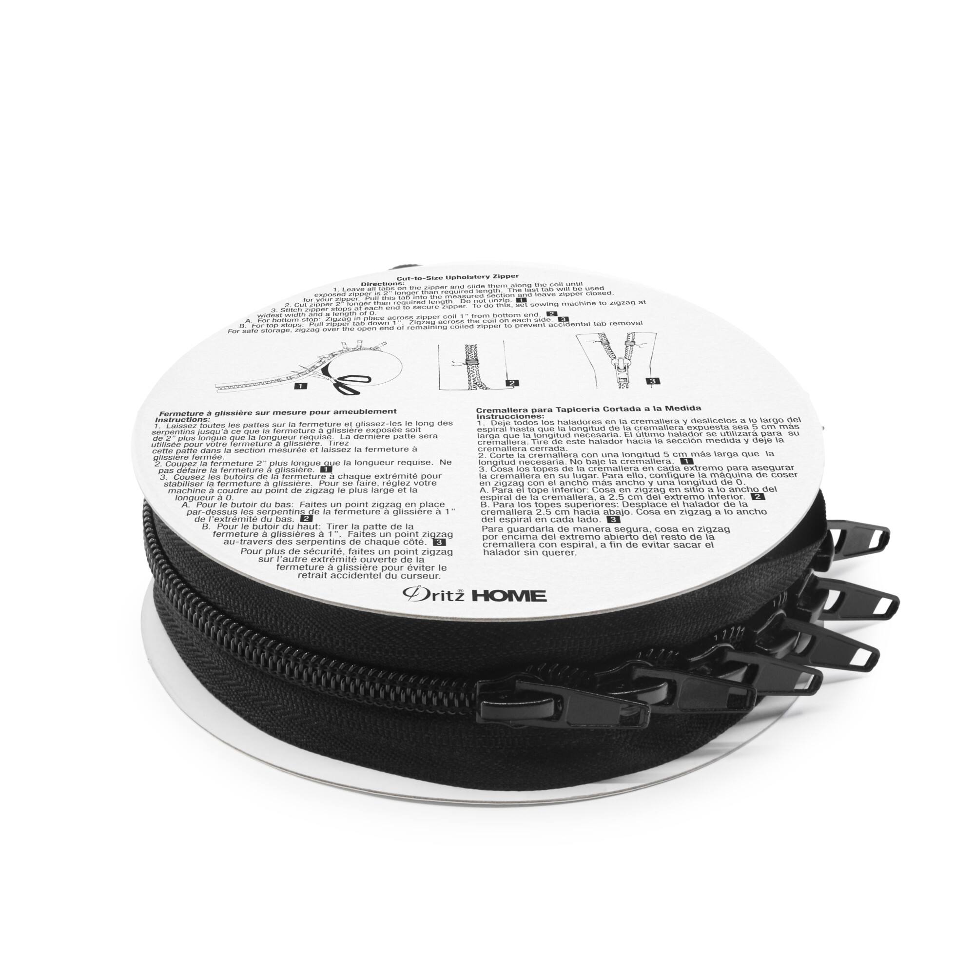 Dritz® Home 3.25yd. Black Cut-To-Size Upholstery Zipper