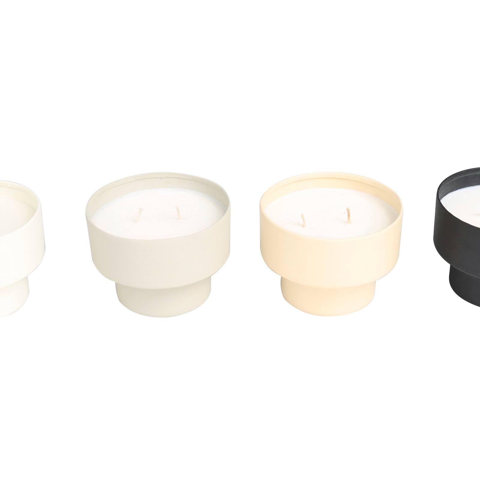 15oz. Egyptian Mint Scented 2 Wick Candle Set in Matte Metal Bowls