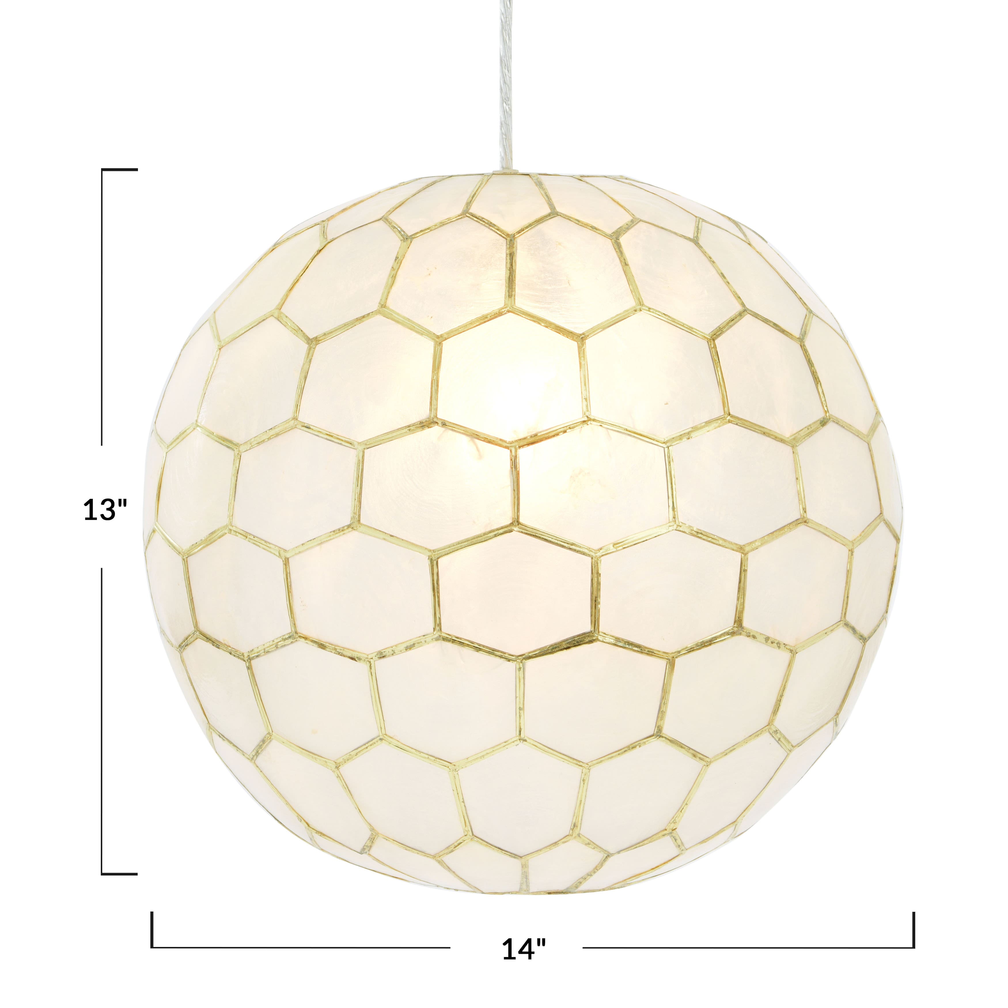 Hello Honey® Capiz Honeycomb Globe Pendant Light
