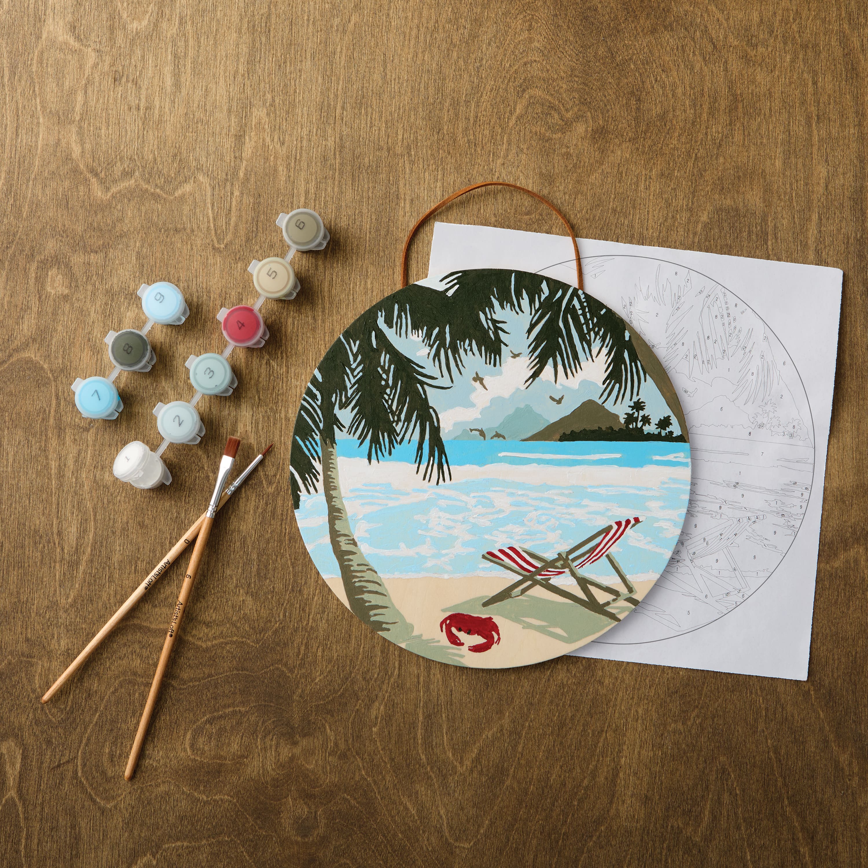 8&#x22; Beach Paint-by-Number Plywood Surface Kit by Artist&#x27;s Loft&#xAE;