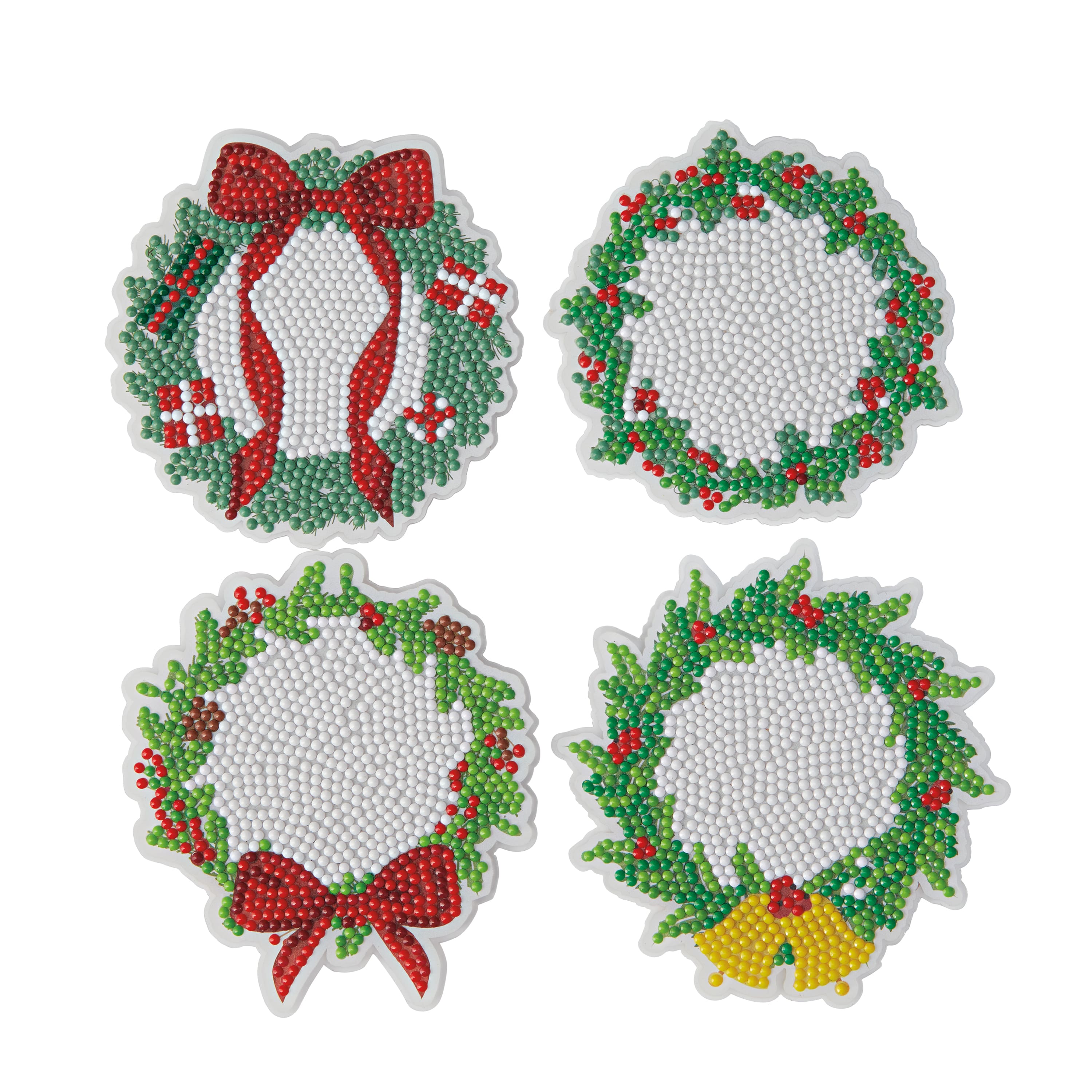 Christmas Wreaths Diamond Art Coaster Kit by Make Market&#xAE;