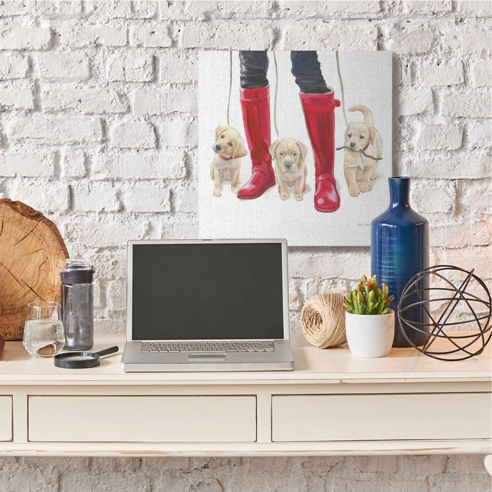 Stupell Industries Labrador Puppies & Rain Boots Wall Art