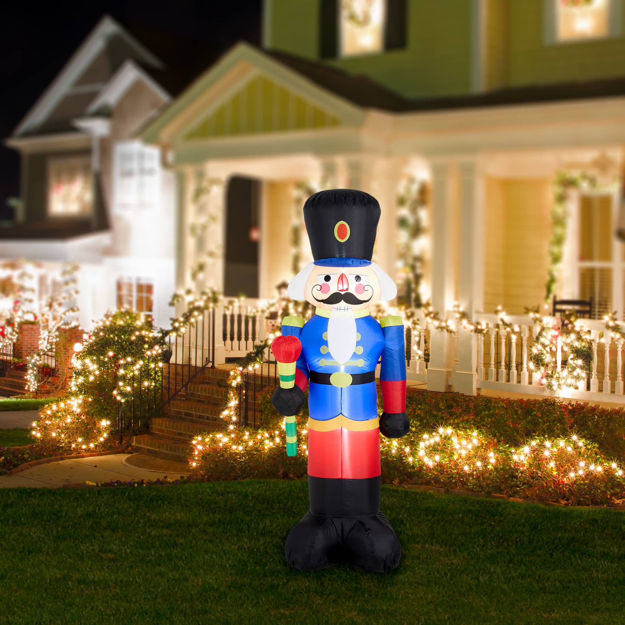 Glitzhome® 8ft. Inflatable Nutcracker With Lights