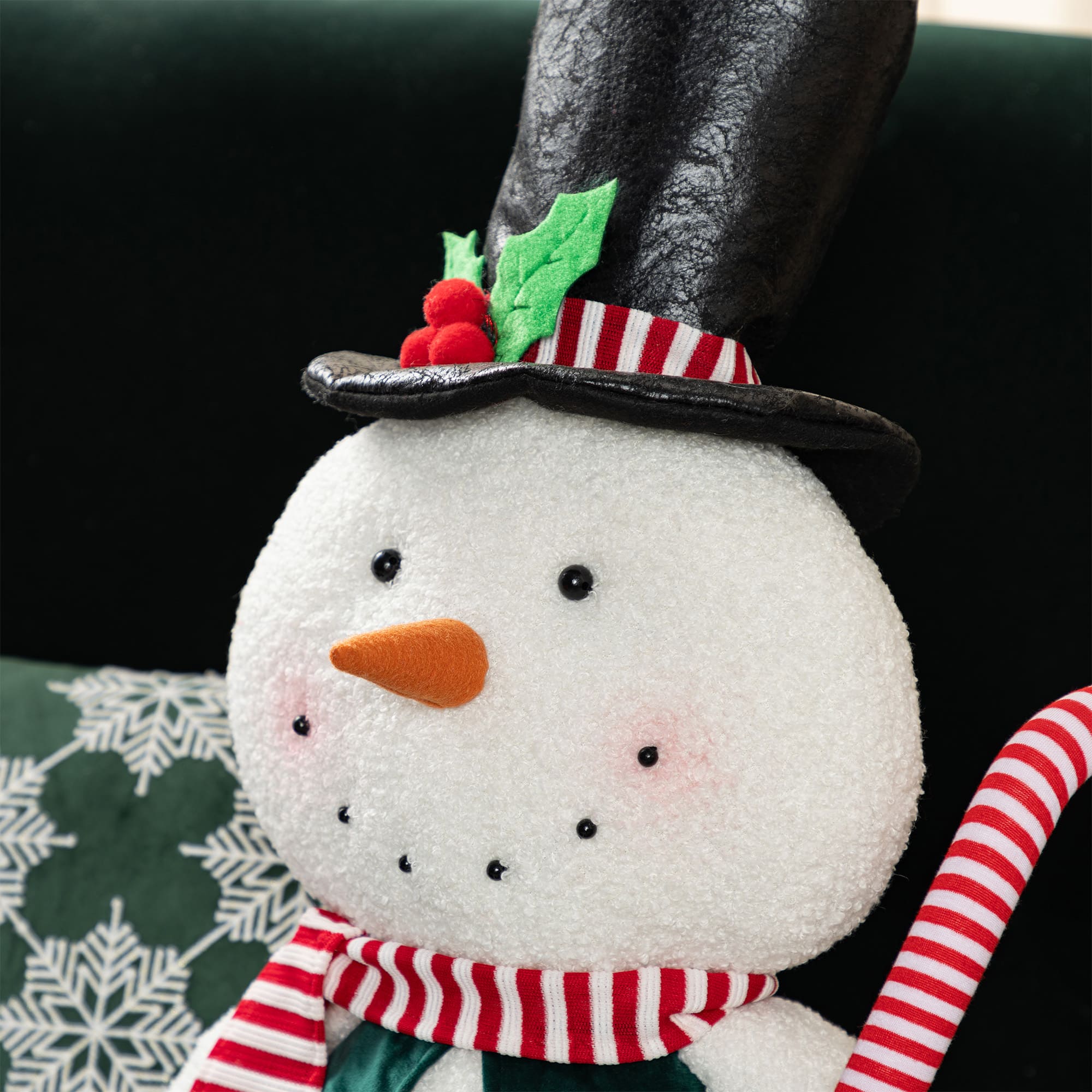 Glitzhome&#xAE; 60&#x22;H Christmas Oversized Fabric Snowman With Dangle Legs