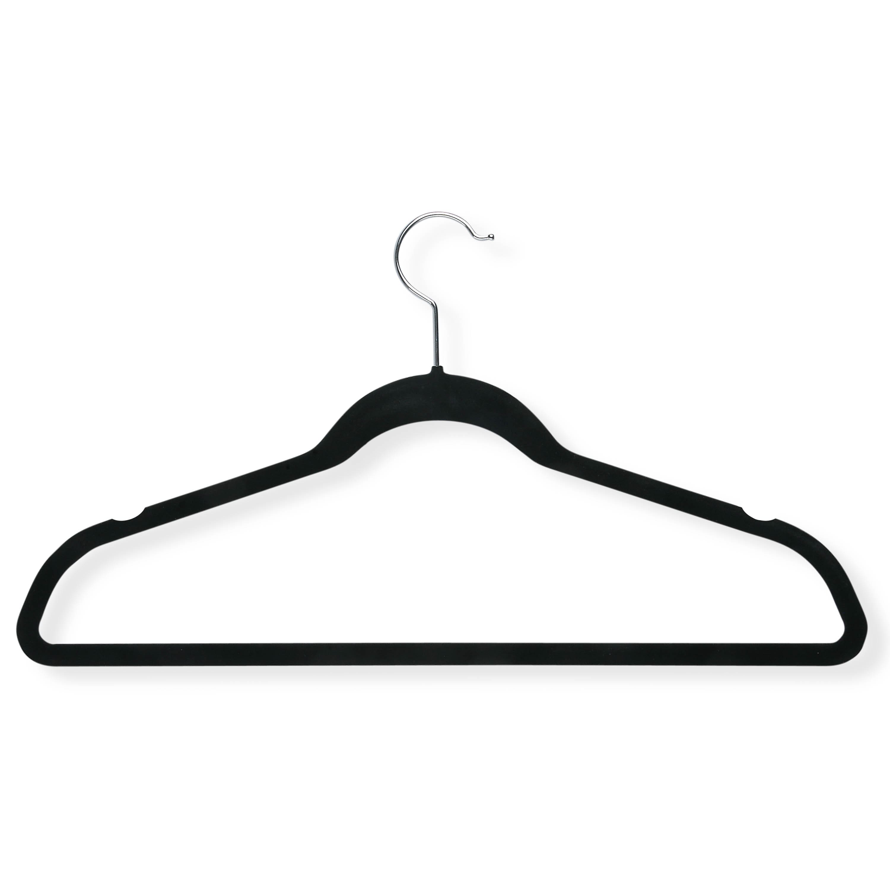 Honey Can Do Black Slim-Profile Non-Slip Velvet Hangers, 50ct.