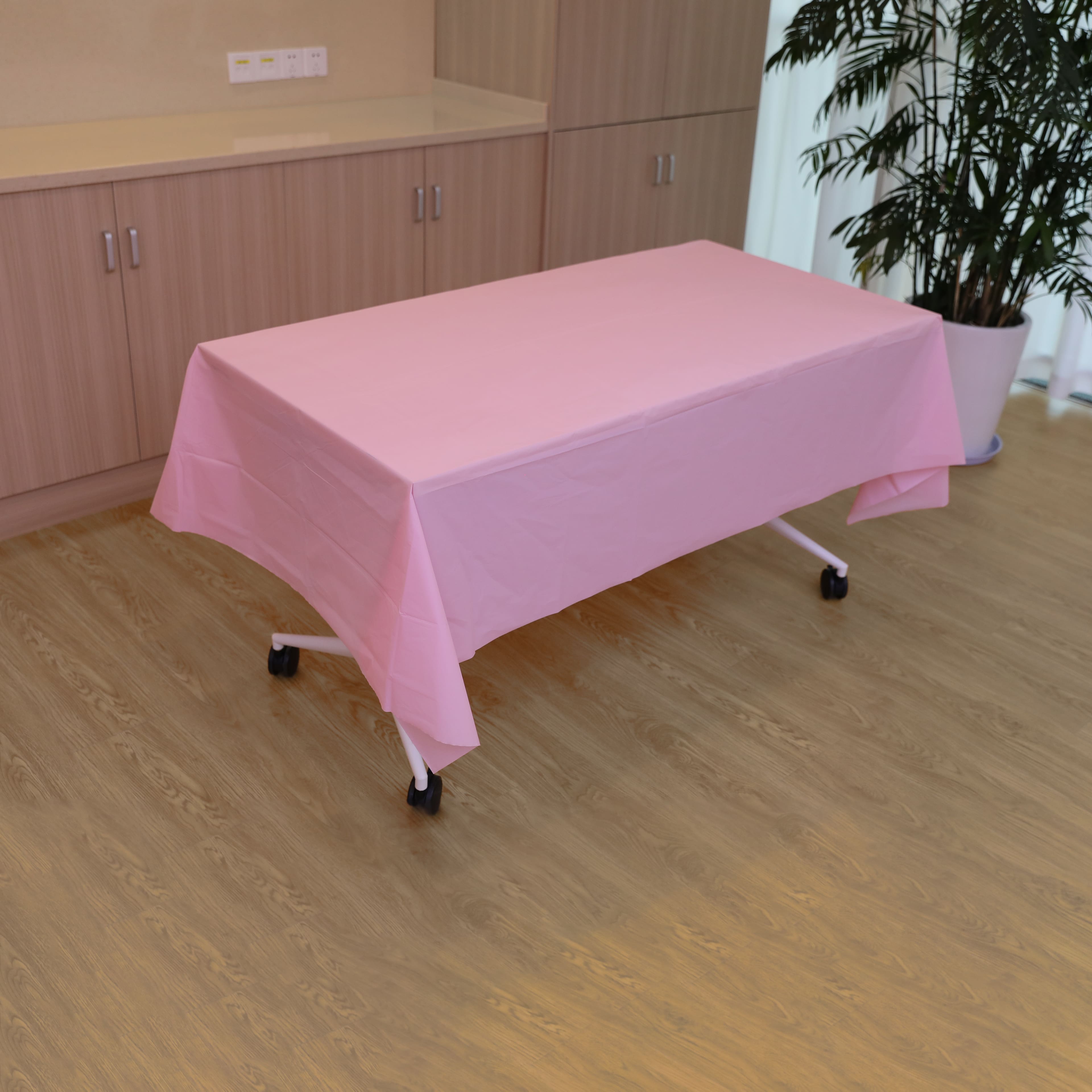 54&#x22; x 108&#x22; Baby Pink Plastic Table Cover by Celebrate It&#x2122;