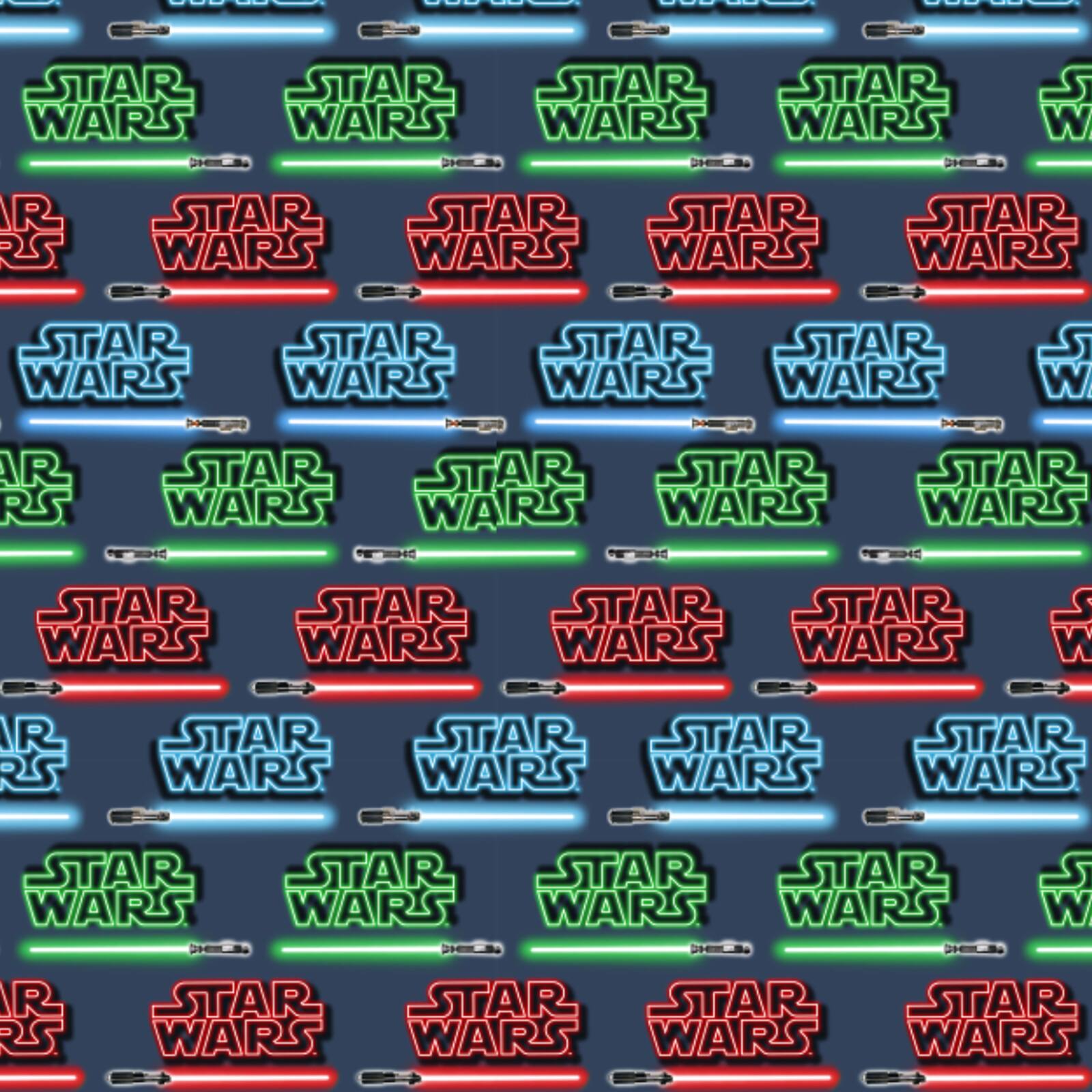 Buy The Camelot Fabrics Star Wars Logo Lightsabers Cotton Fabric At Michaels Com