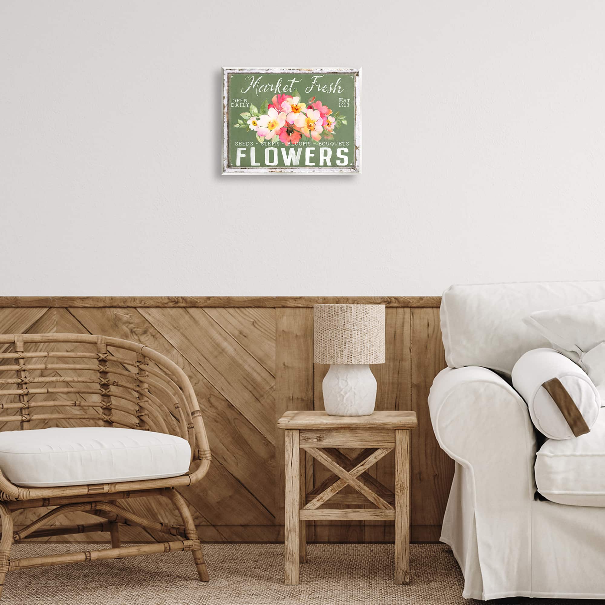 Stupell Industries 11" x 14" Antique Market Fresh Flowers Wall Plaque