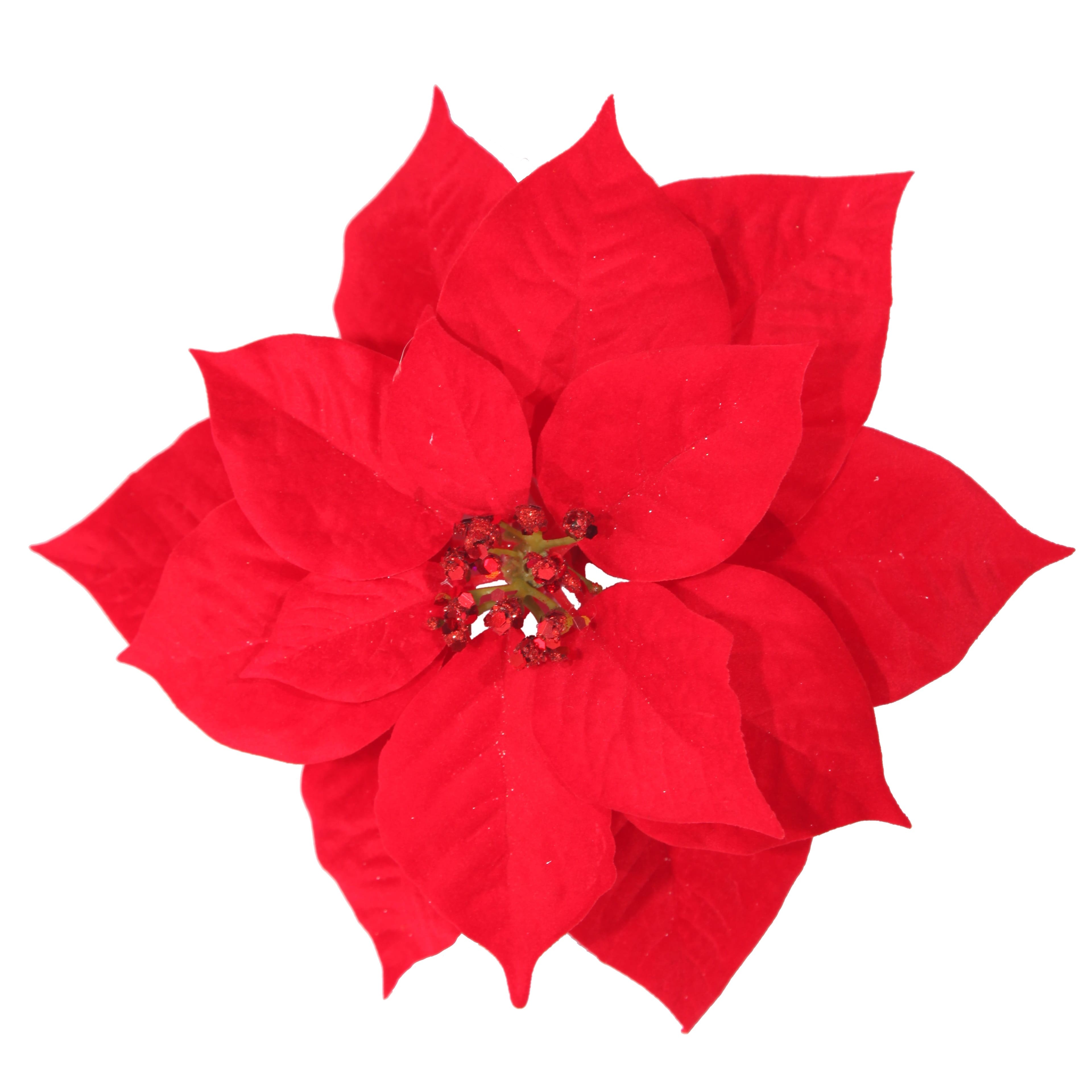 9.5&#x22; Poinsettia Clip Floral Accent by Ashland&#xAE;