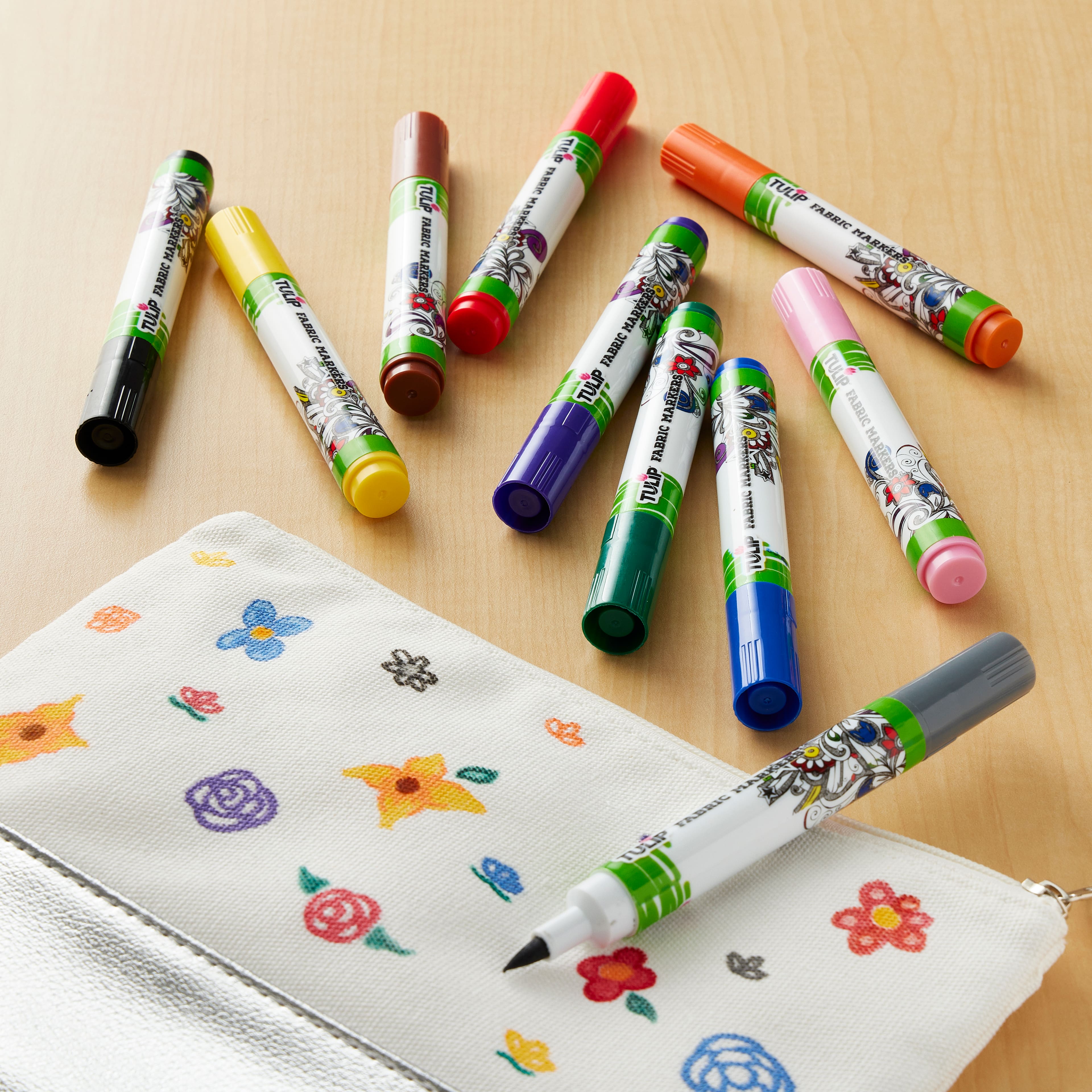 Tulip&#xAE; Fabric Markers&#xAE;, Brush Tip Rainbow