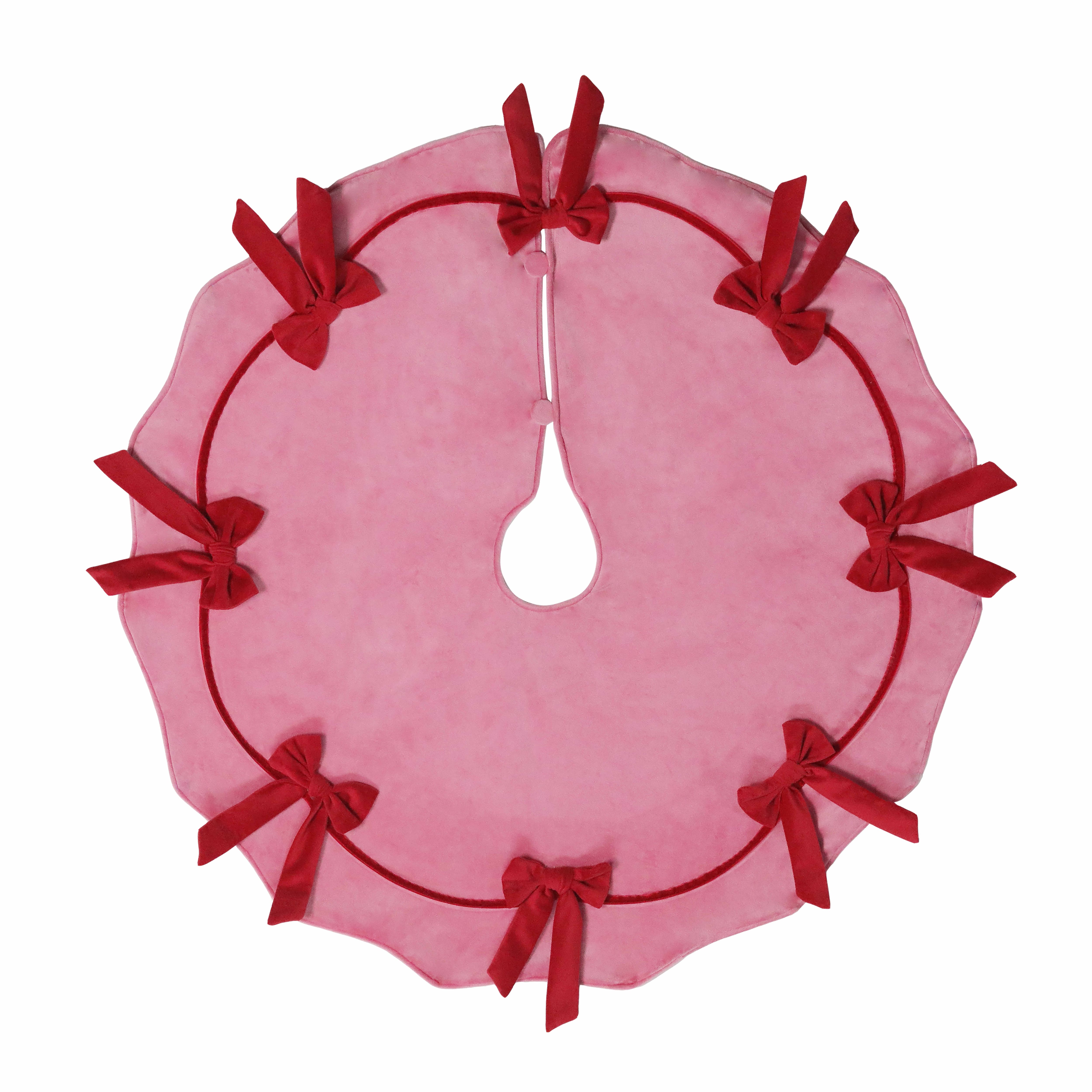 30&#x22; Pink with Red Bows Mini Tree Skirt by Ashland&#xAE;