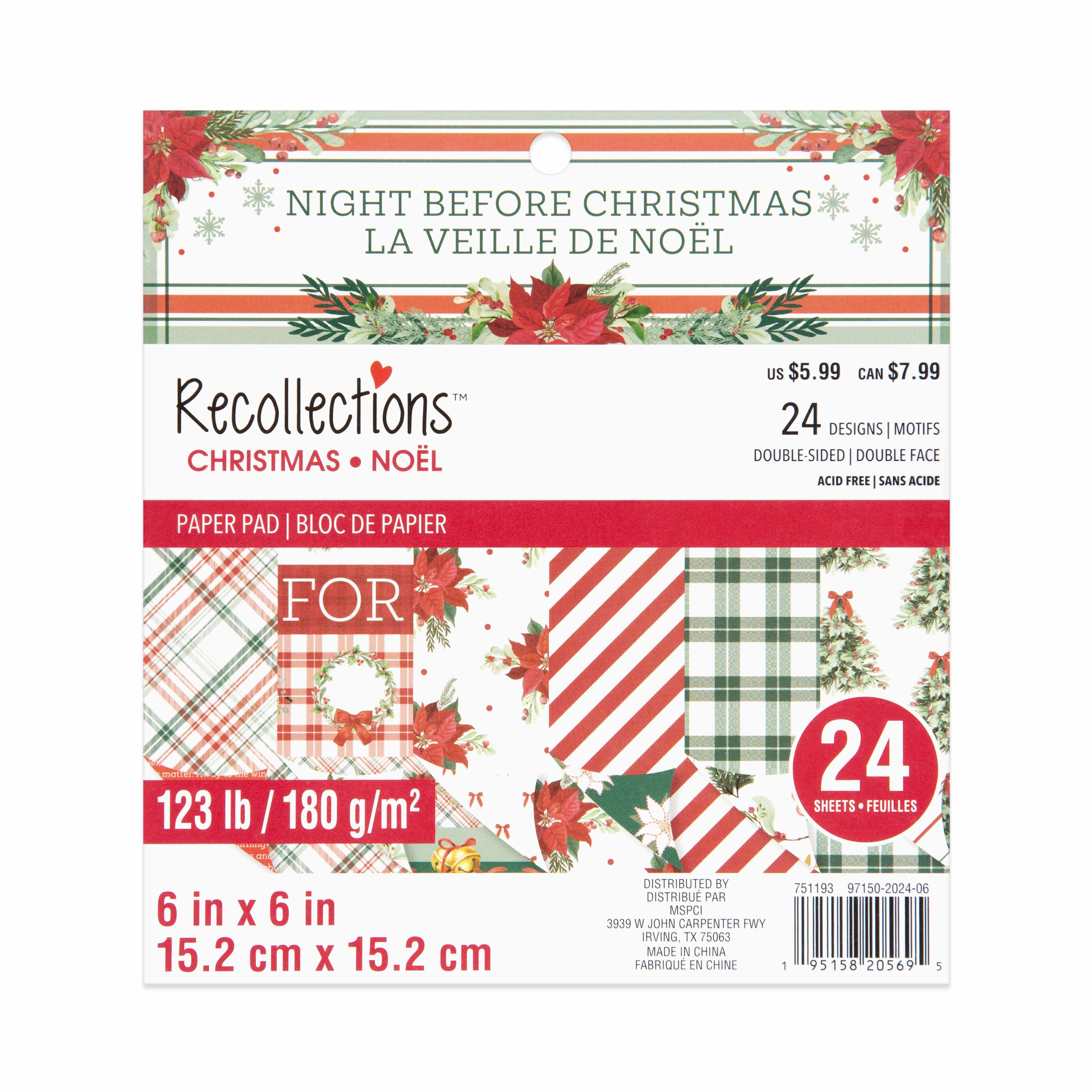 6&#x22; x 6&#x22; Night Before Christmas Double-Sided Paper Pad by Recollections&#x2122;, 24 Sheets