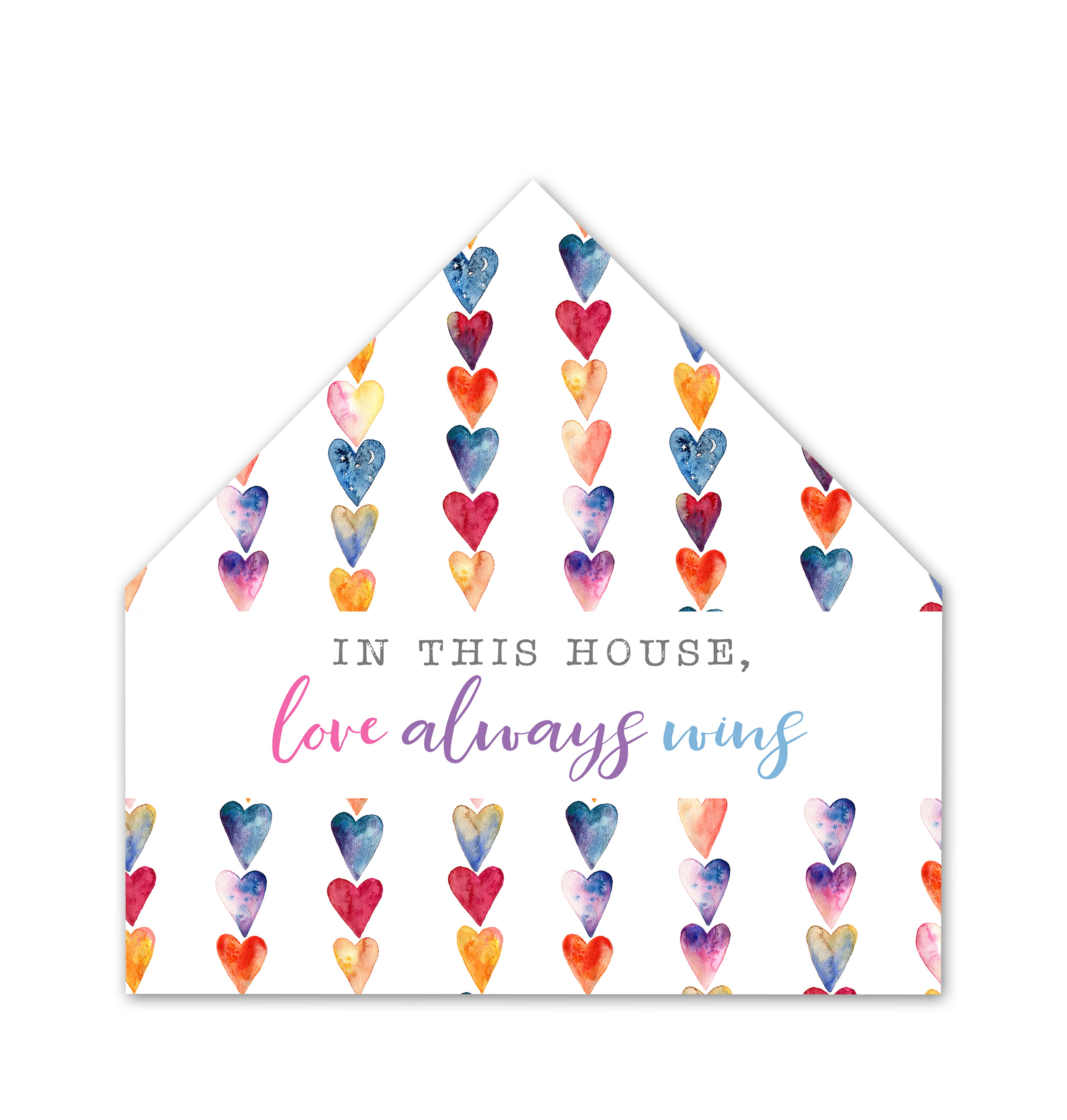 Love Always Wins House Shaped Canvas By Designs Direct | 17" x 17" | Michaels®