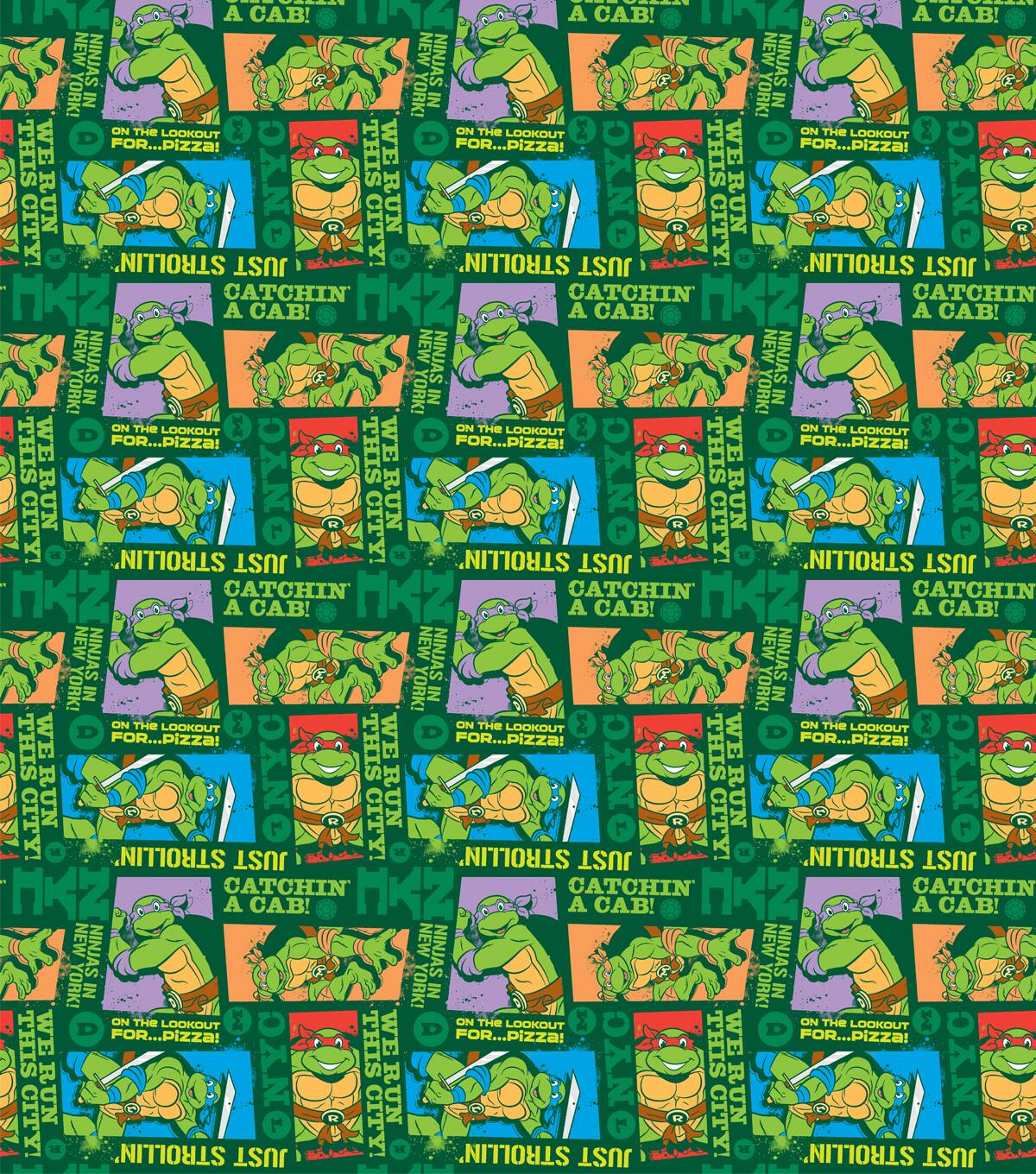Nickelodeon Teenage Muntant Ninja Turtles New York Cotton Fabric