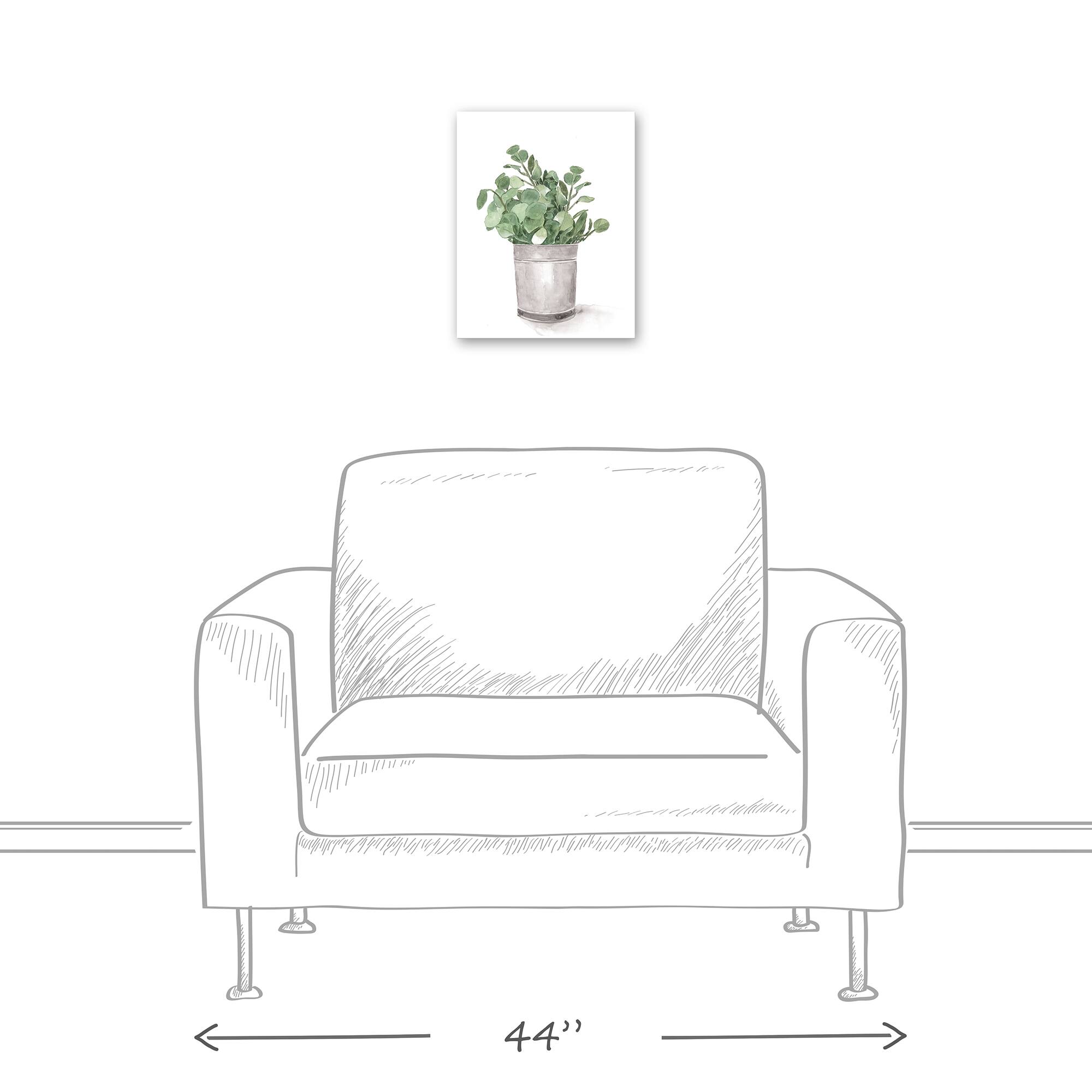 Bucket of Eucalyptus 11" x 14" Canvas Wall Art