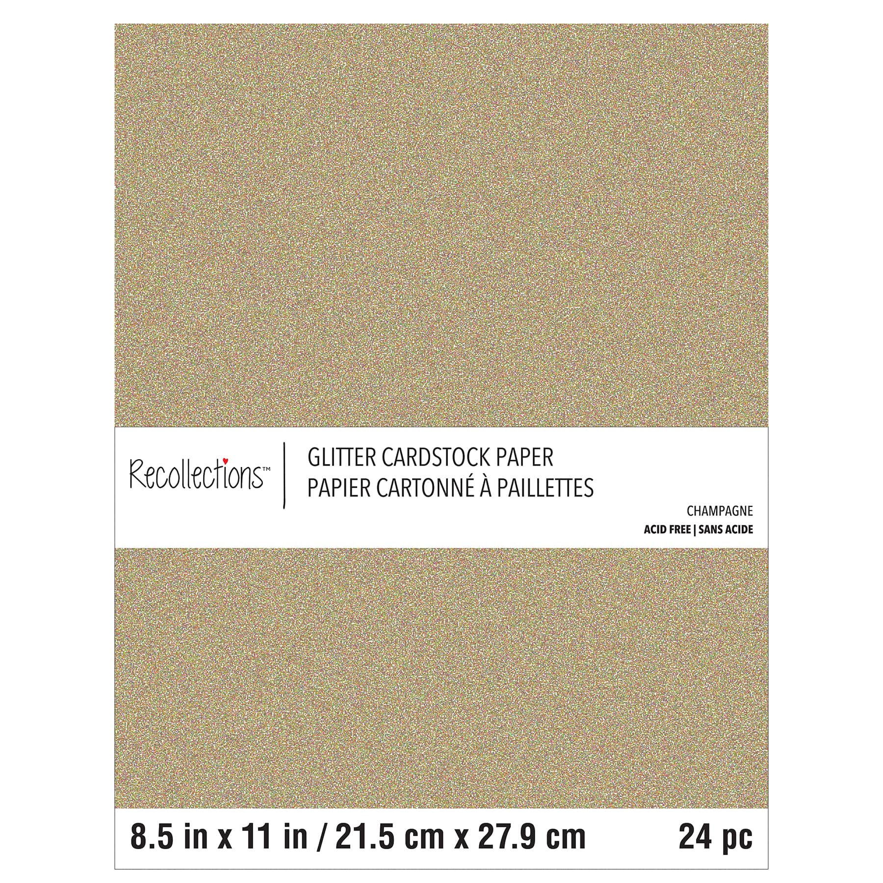 12 Packs: 24 ct. (288 total) Glitter 8.5" x 11" Cardstock Paper by Recollections™