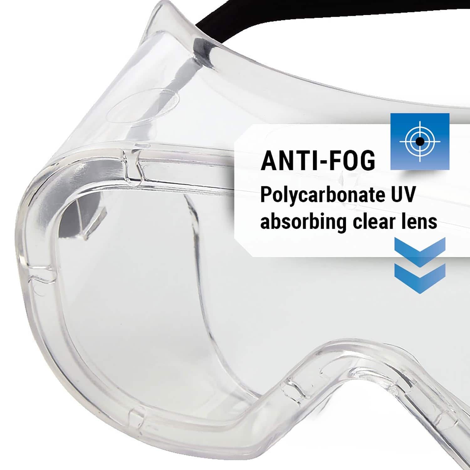 Non-Vented Anti-Fog &#x26; Anti-Splash Safety Goggles