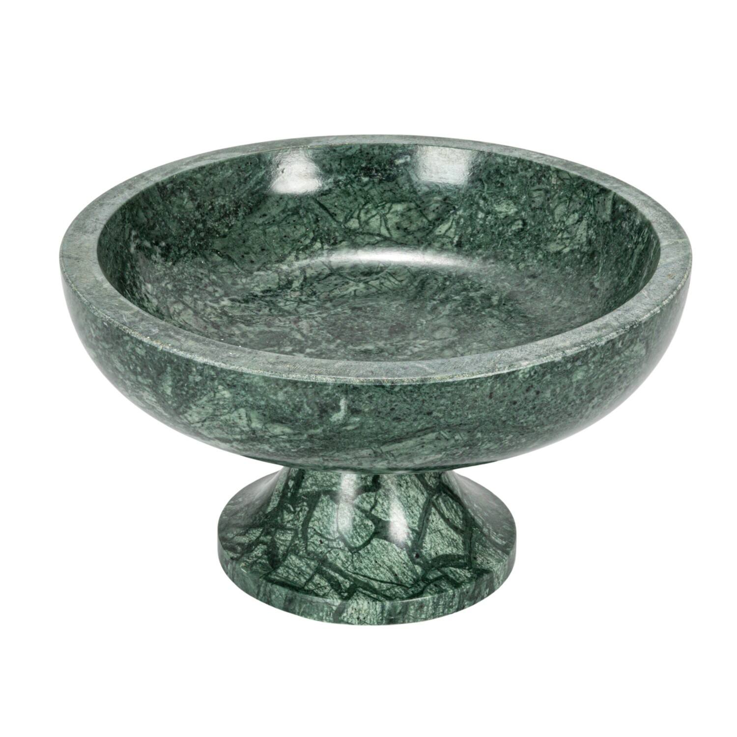 Hello Honey&#xAE; 8&#x22; Green Marble Footed Pedestal Bowl