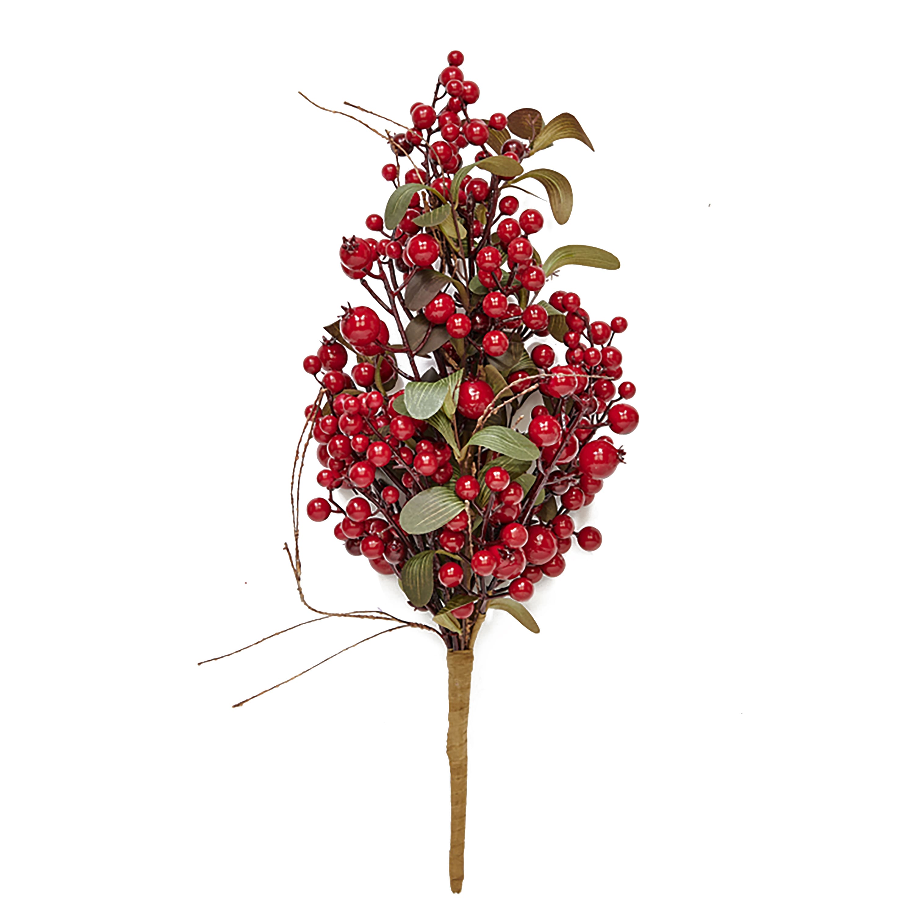 21" Red & Green Artificial Christmas Holly Berry Bush, 1pc.