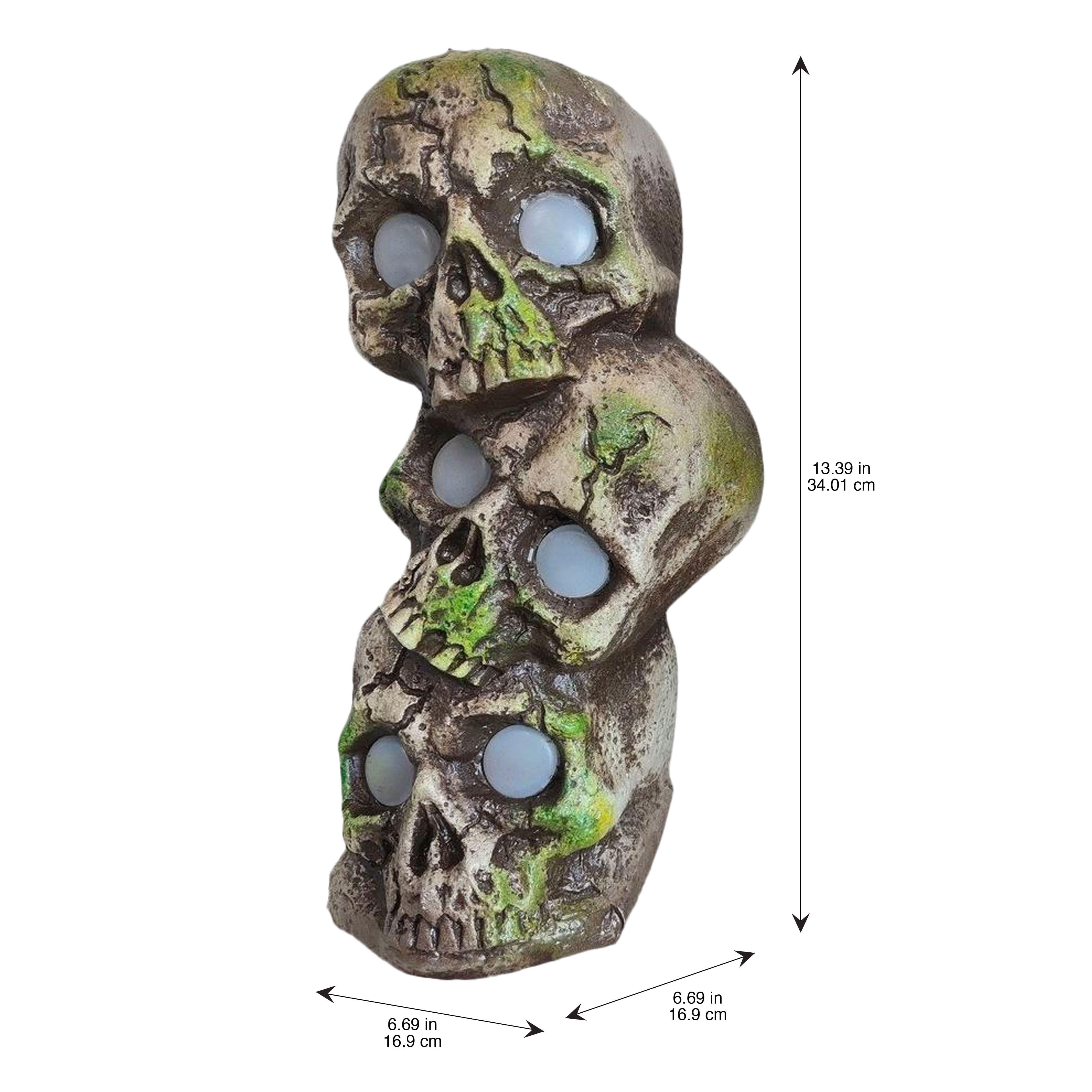 13.5&#x22; Gray LED Stacked Skulls D&#xE9;cor by Ashland&#xAE;