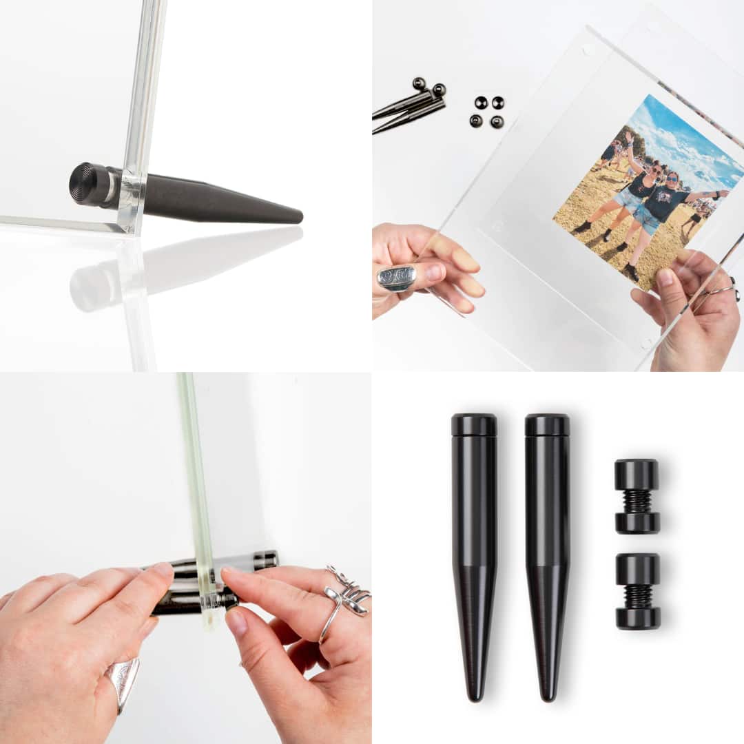 Wexel Art Clear Acrylic Tabletop Floating Picture Frame with Graphite Hardware