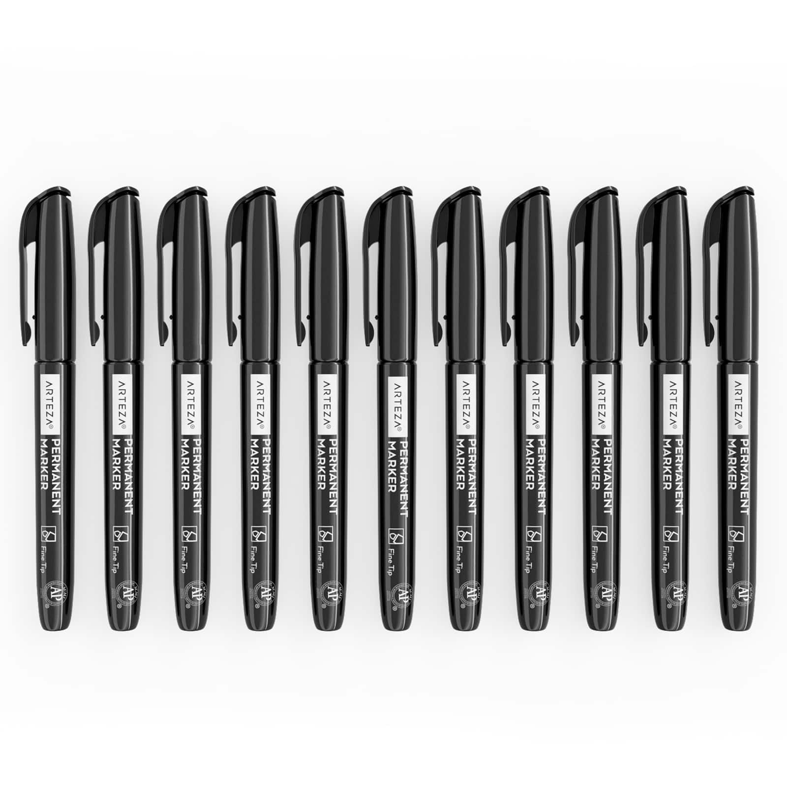 Arteza&#xAE; Black Fine Tip Permanent Marker Set