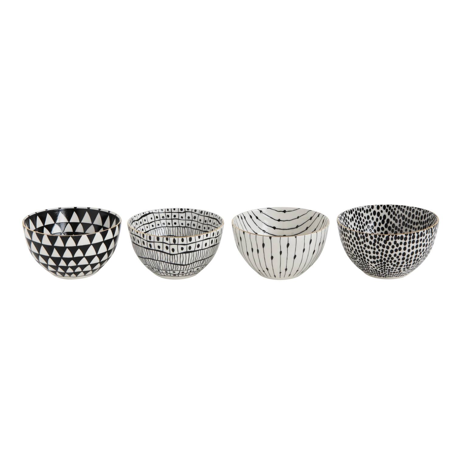Hello Honey® 5" White & Black Patterned Bowl Set
