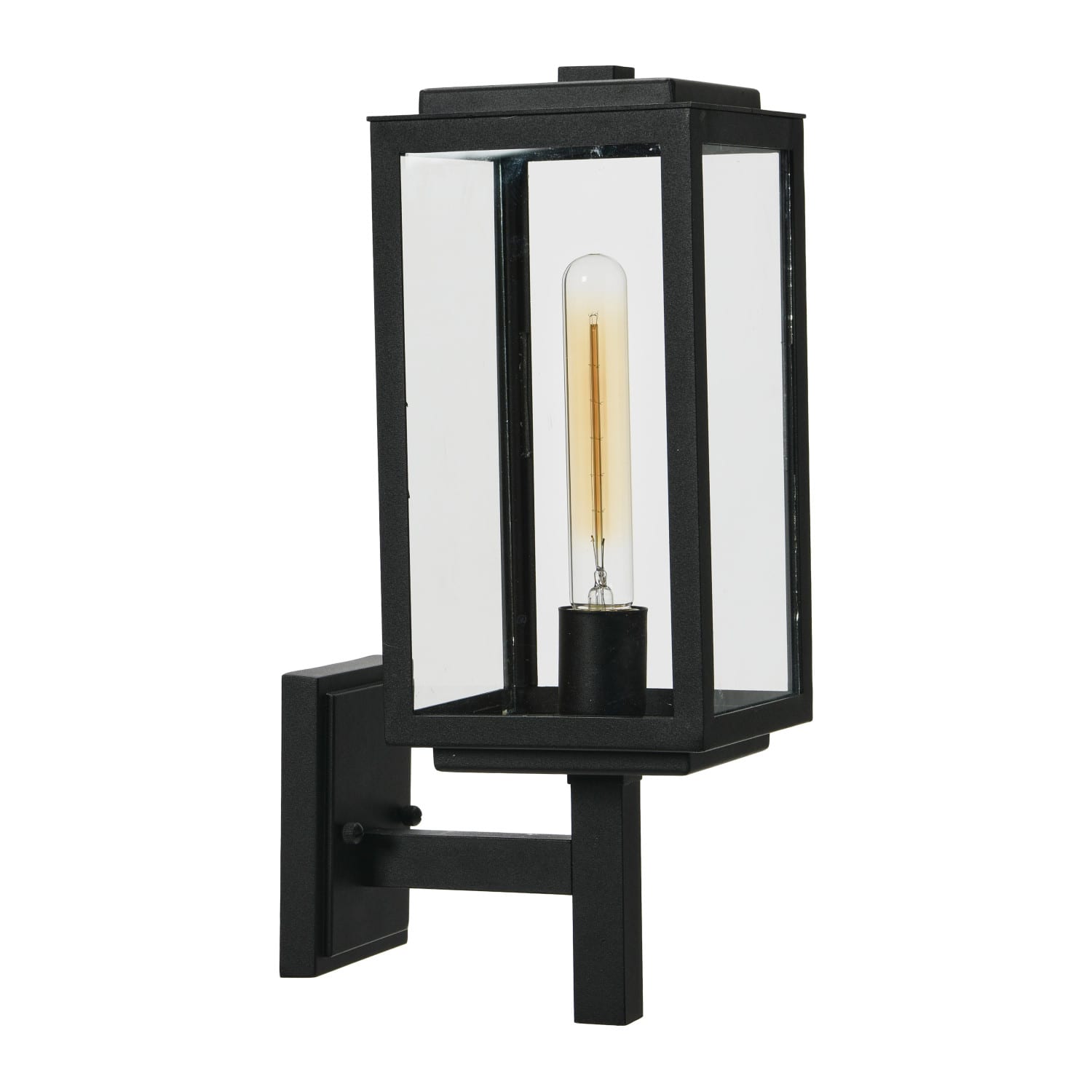 Hello Honey® Robert Stevenson Lighting Addison 17" Textured Black Metal & Glass Outdoor Light
