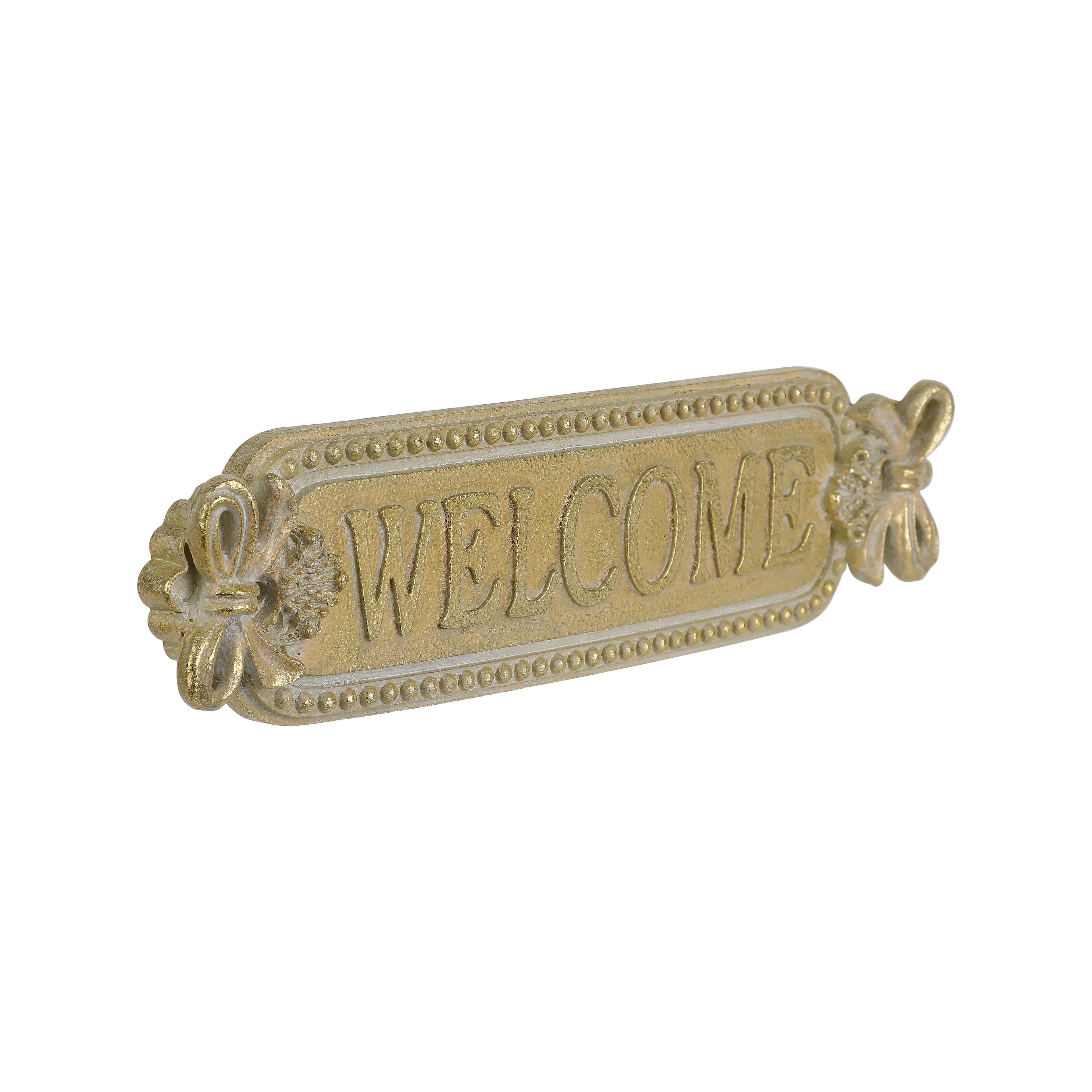 10&#x22; x 3&#x22; Gold Welcome Wall D&#xE9;cor by Ashland&#xAE;