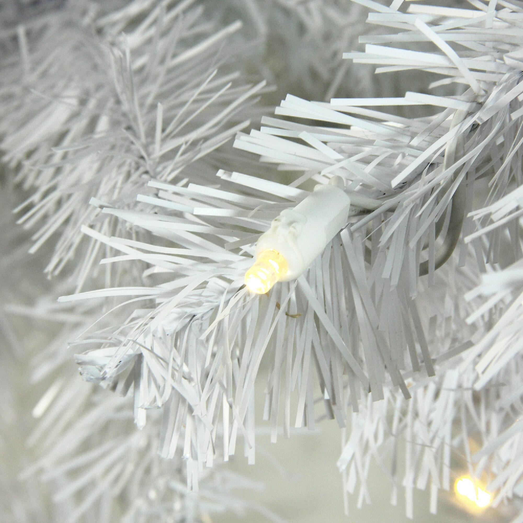 7.5ft. Pre-Lit White Pine Artificial Christmas Tree, Warm White LED Lights