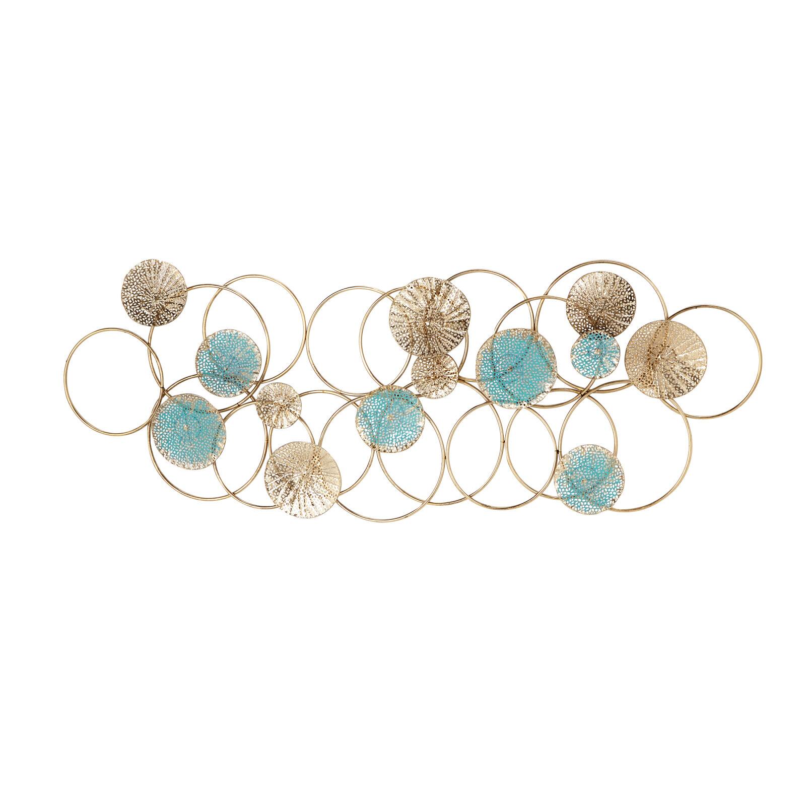 Rose Gold & Blue Contemporary Ornamental Metal Wall Décor