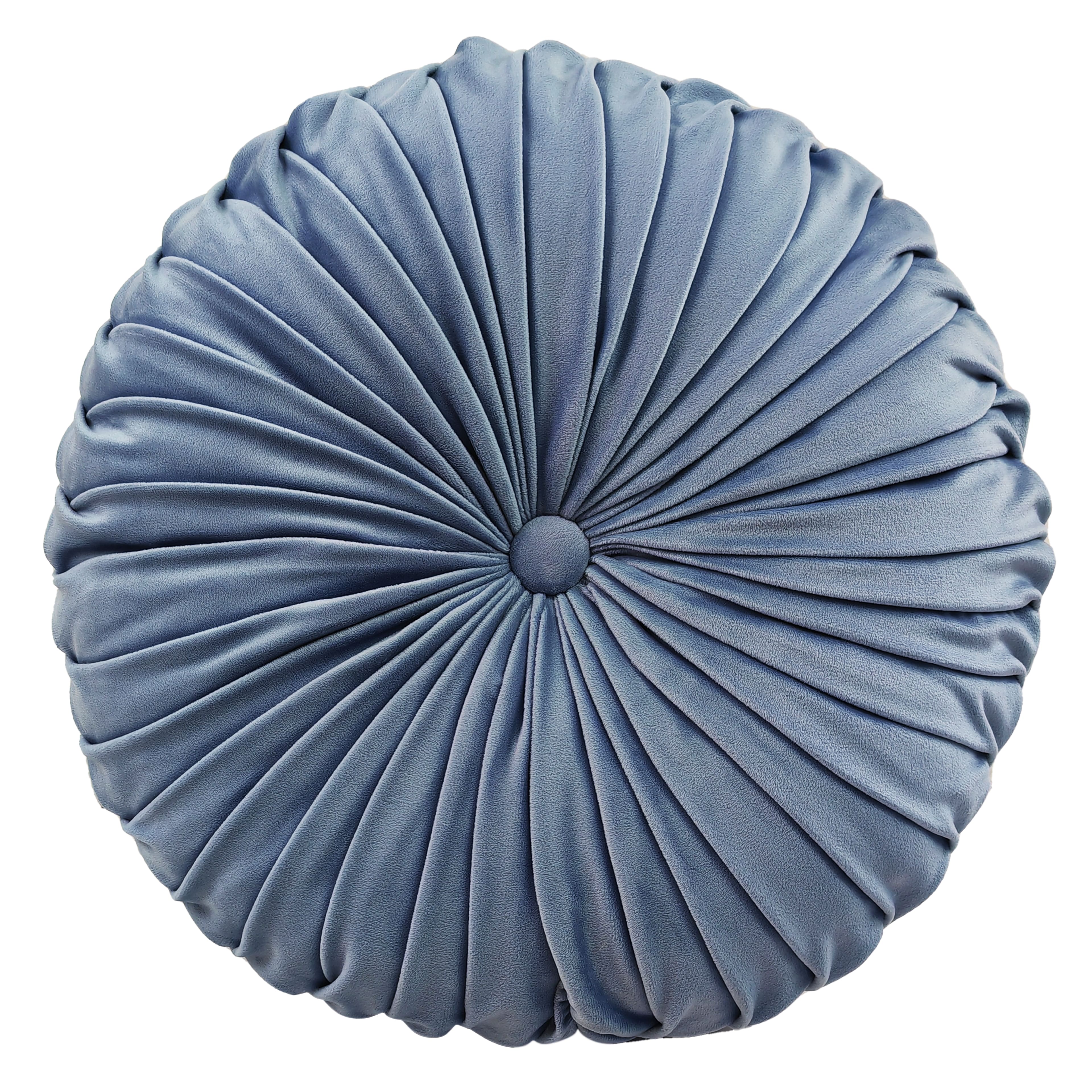 16&#x22; Blue Round Pleated Accent Pillow by Ashland&#xAE;