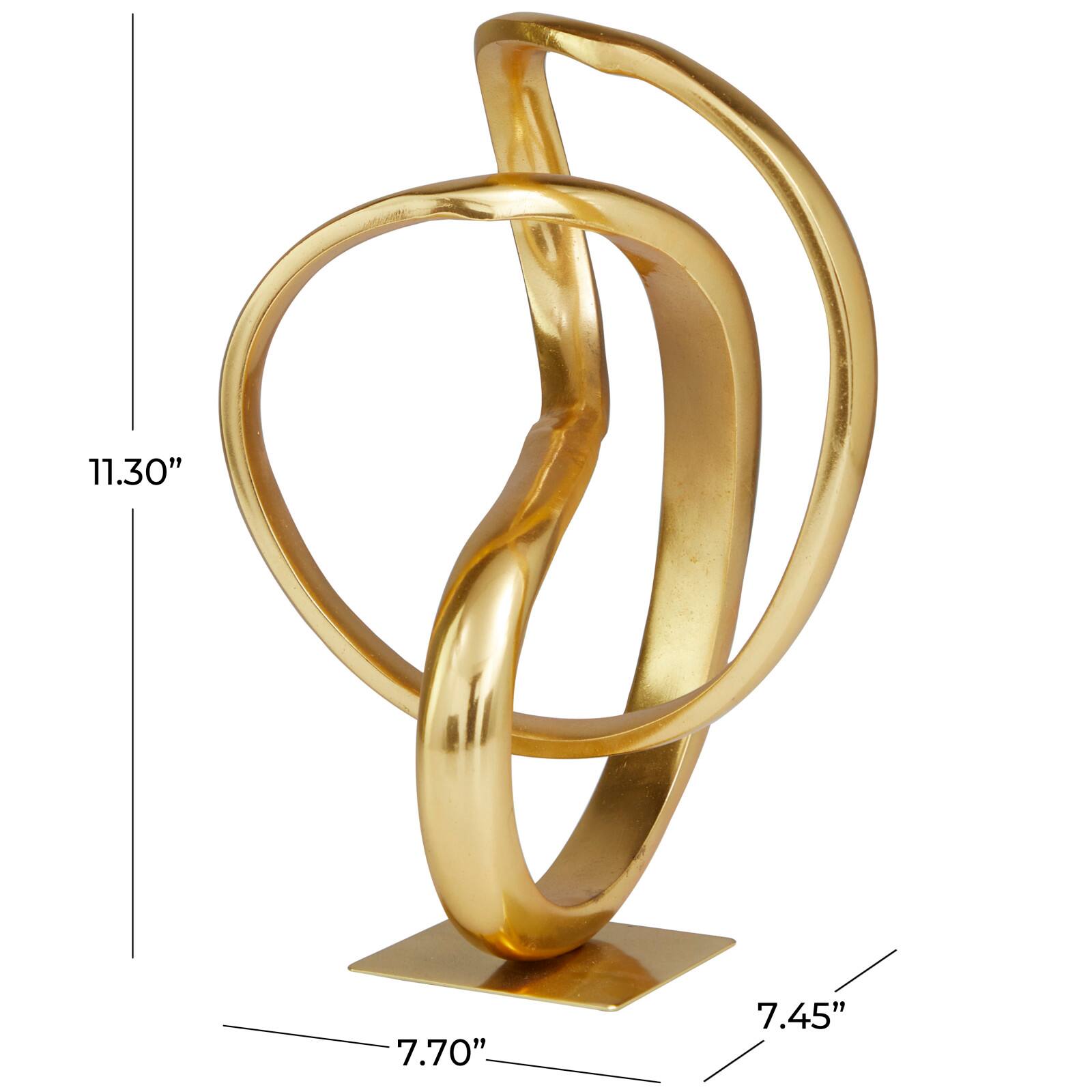 11" Gold Aluminum Abstract Sculpture