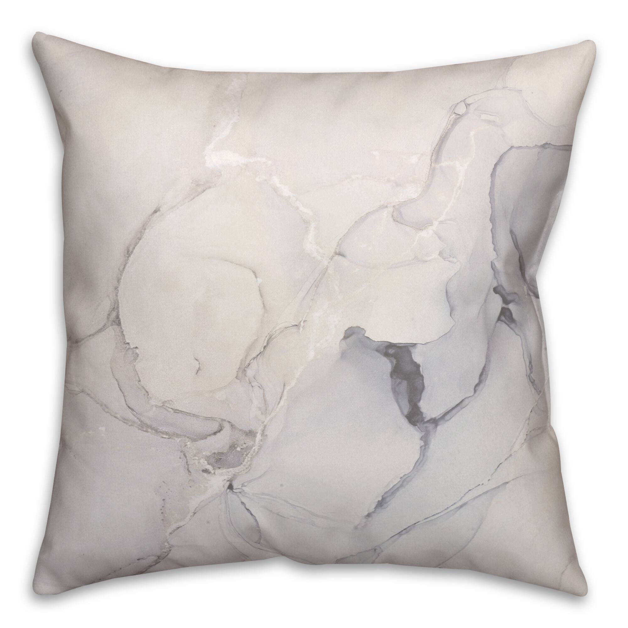 Inky Marble Throw Pillow