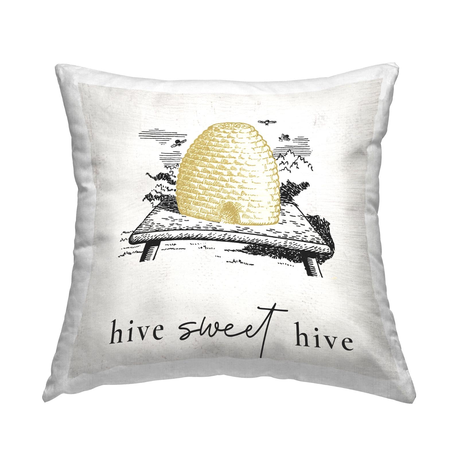 Stupell Industries Sweet Hive Vintage Country Insect Bees Throw Pillow, 18" x 18"