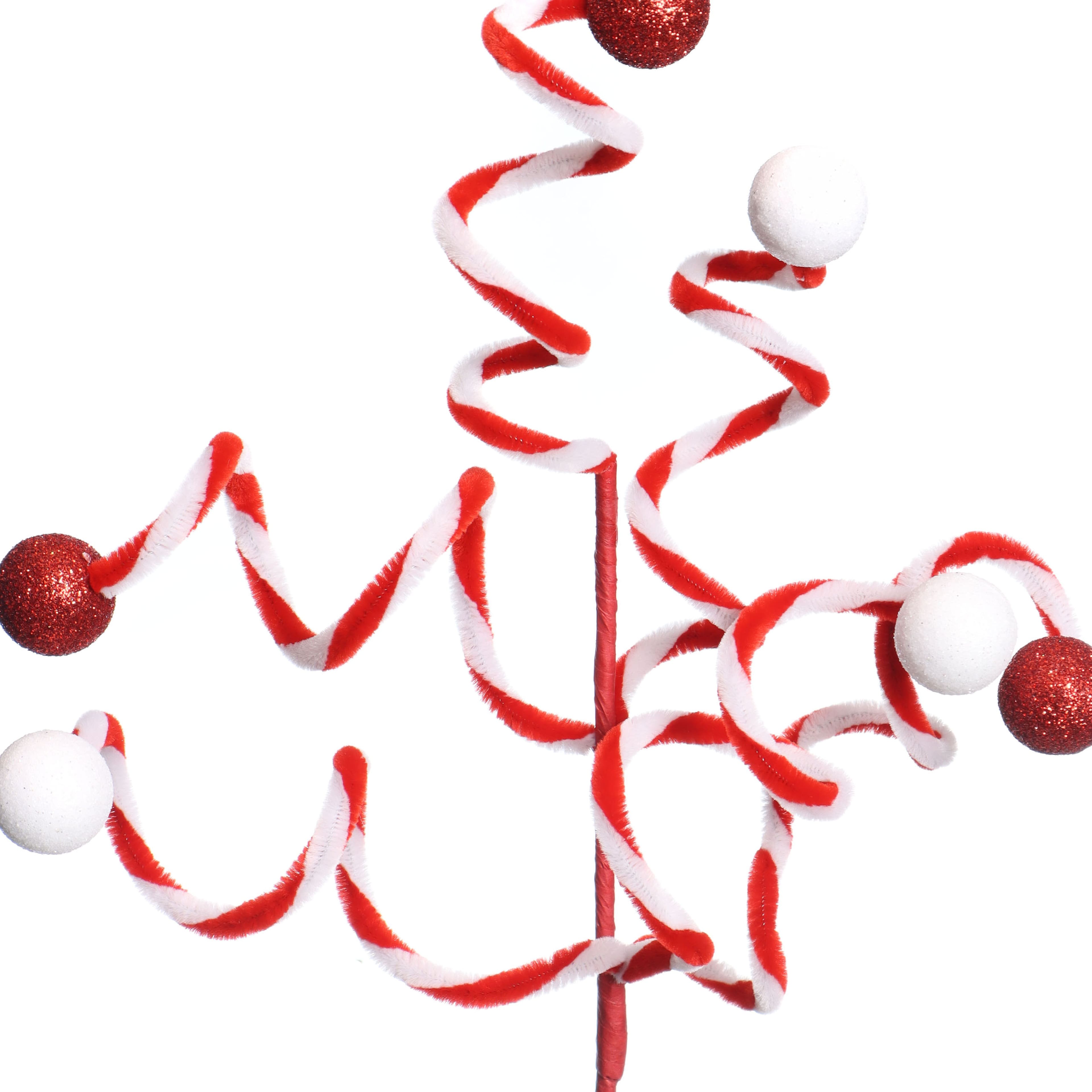 13.5" Red & White Peppermint Swirl Pick by Ashland®