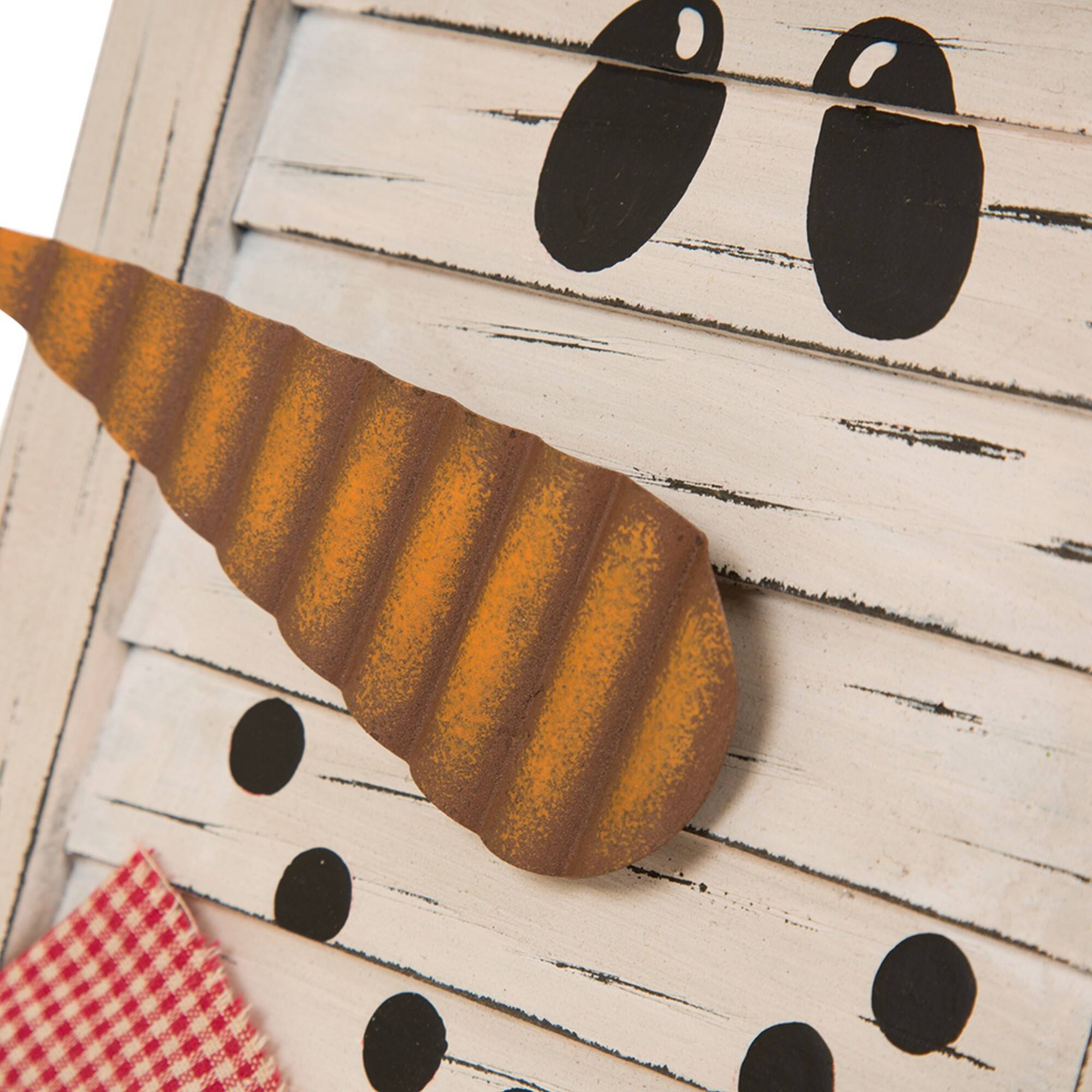 Glitzhome&#xAE; 22&#x22; Wooden Snowman Shutter D&#xE9;cor