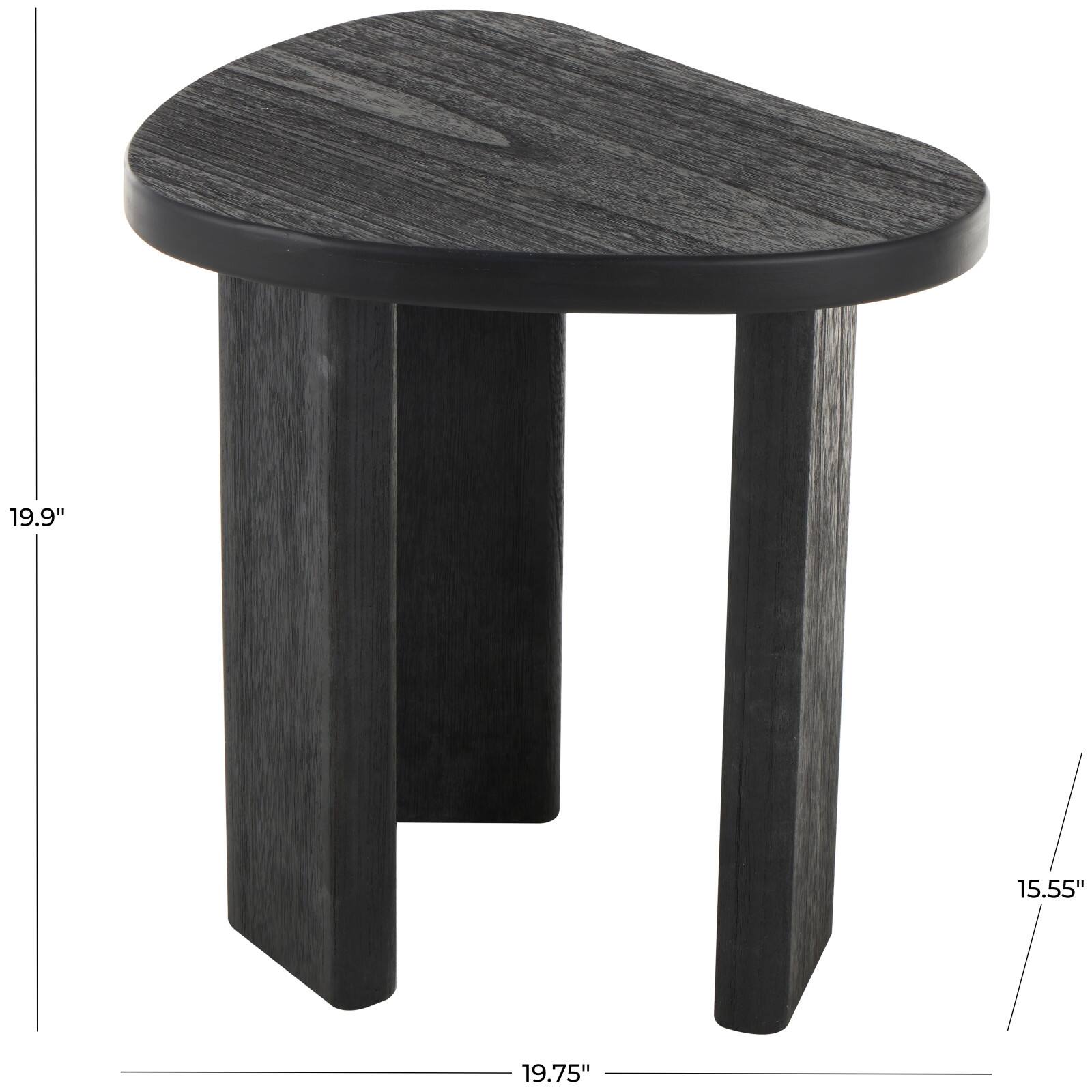 20" Black Handmade Heart Inspired Side End Accent Table