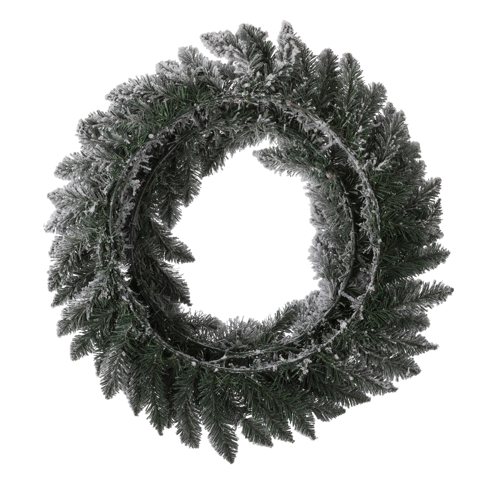 Glitzhome&#xAE; 24&#x22; LED Snow Flocked Christmas Wreath