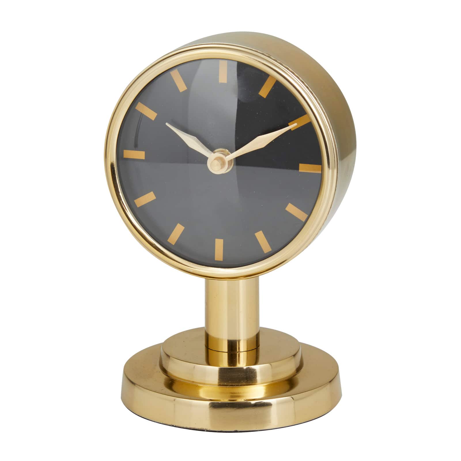 Gold Modern Abstract Clock, 4" x 4" x 7"