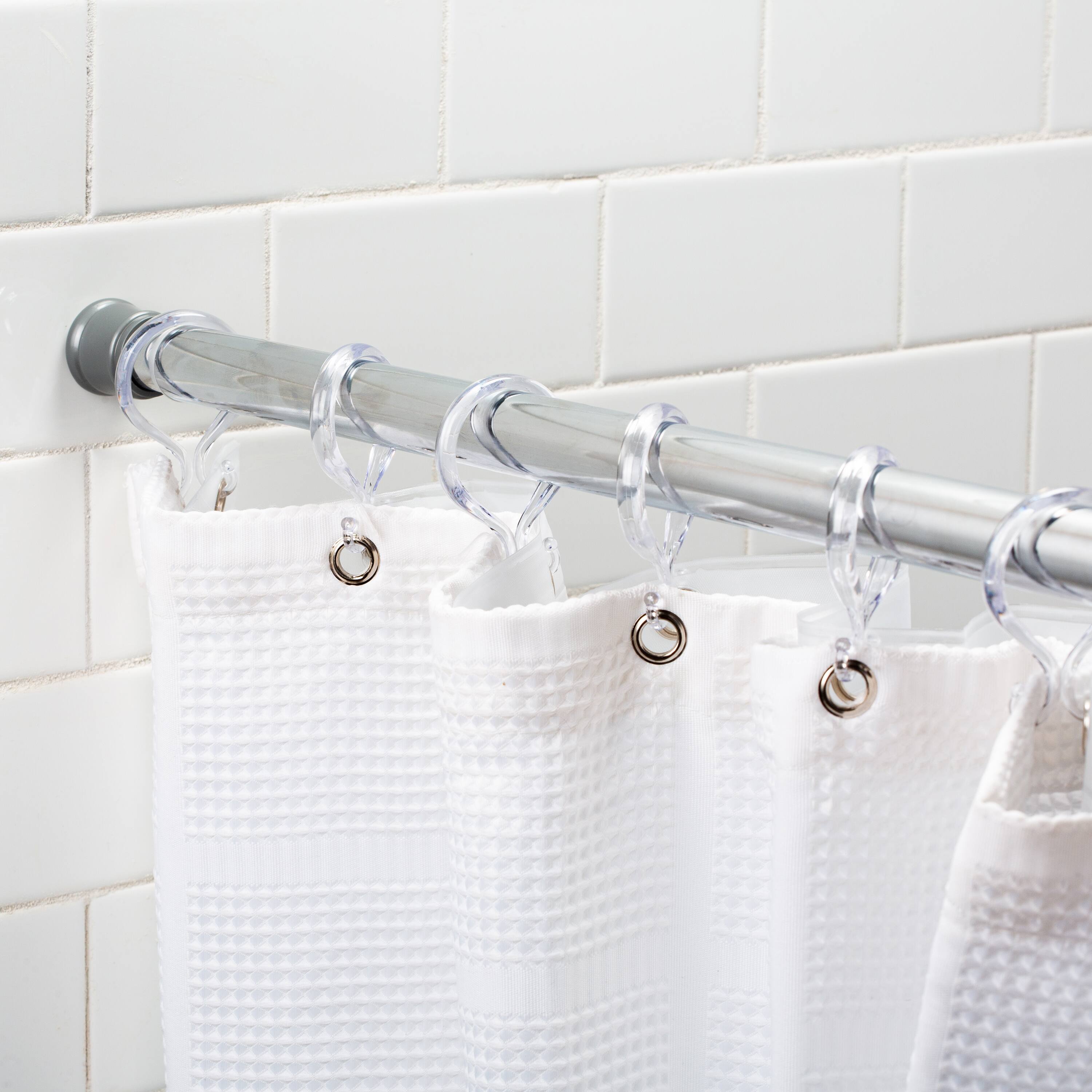 Bath Bliss Clear 12 Piece Double Shower Hooks