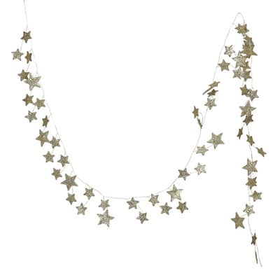 Hello Honey 6ft. Gold Decorative Glitter Paper Star Garland | Michaels