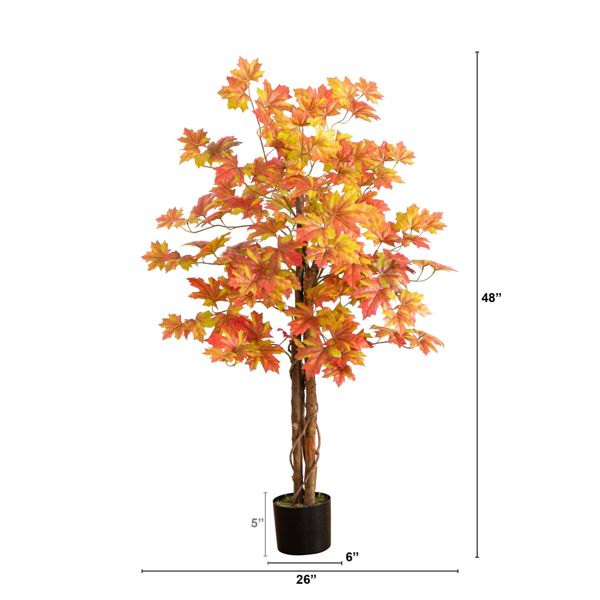 4ft. Deluxe Potted Artificial Autumn Maple Tree