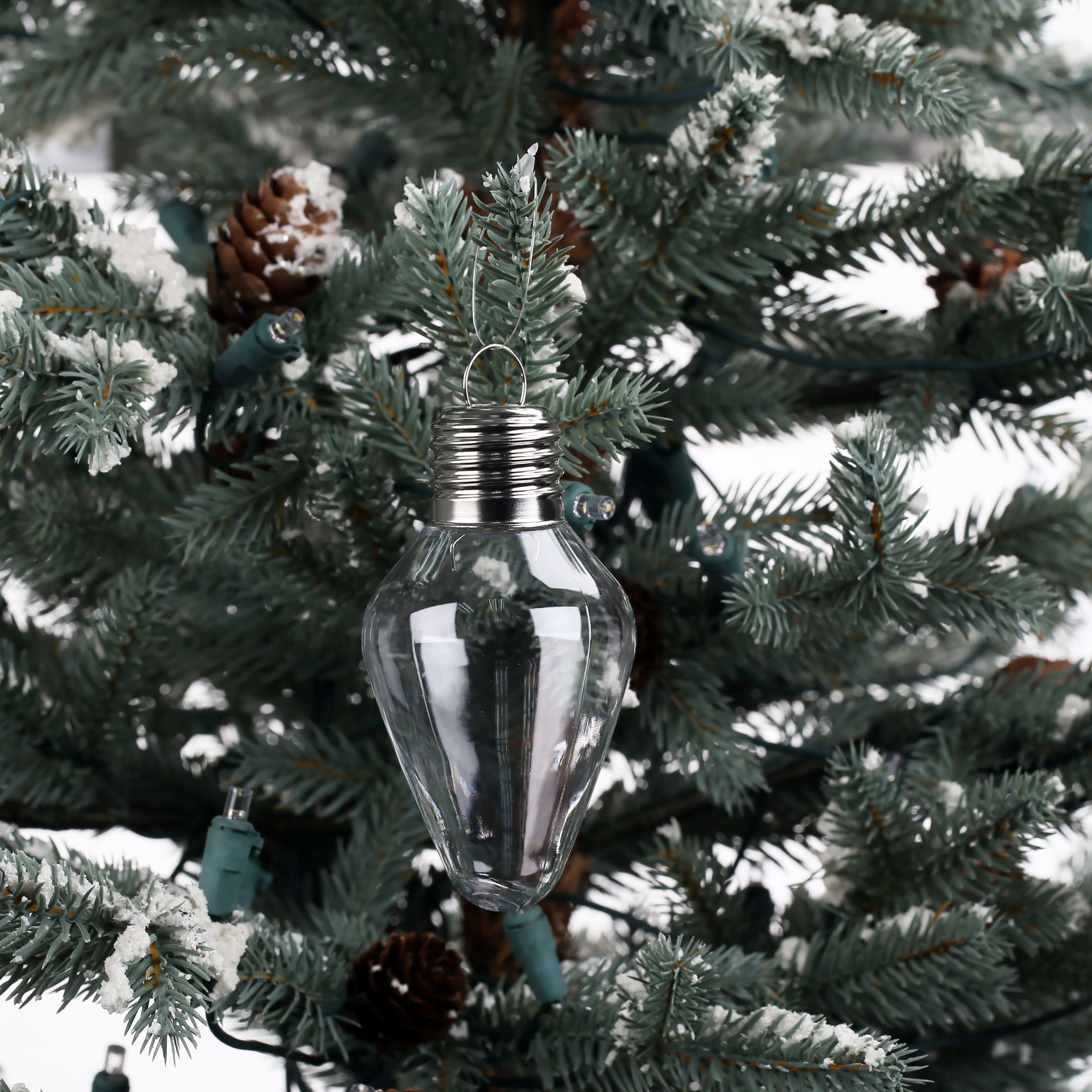 Ornements en forme d'ampoule de Noël en plastique transparent