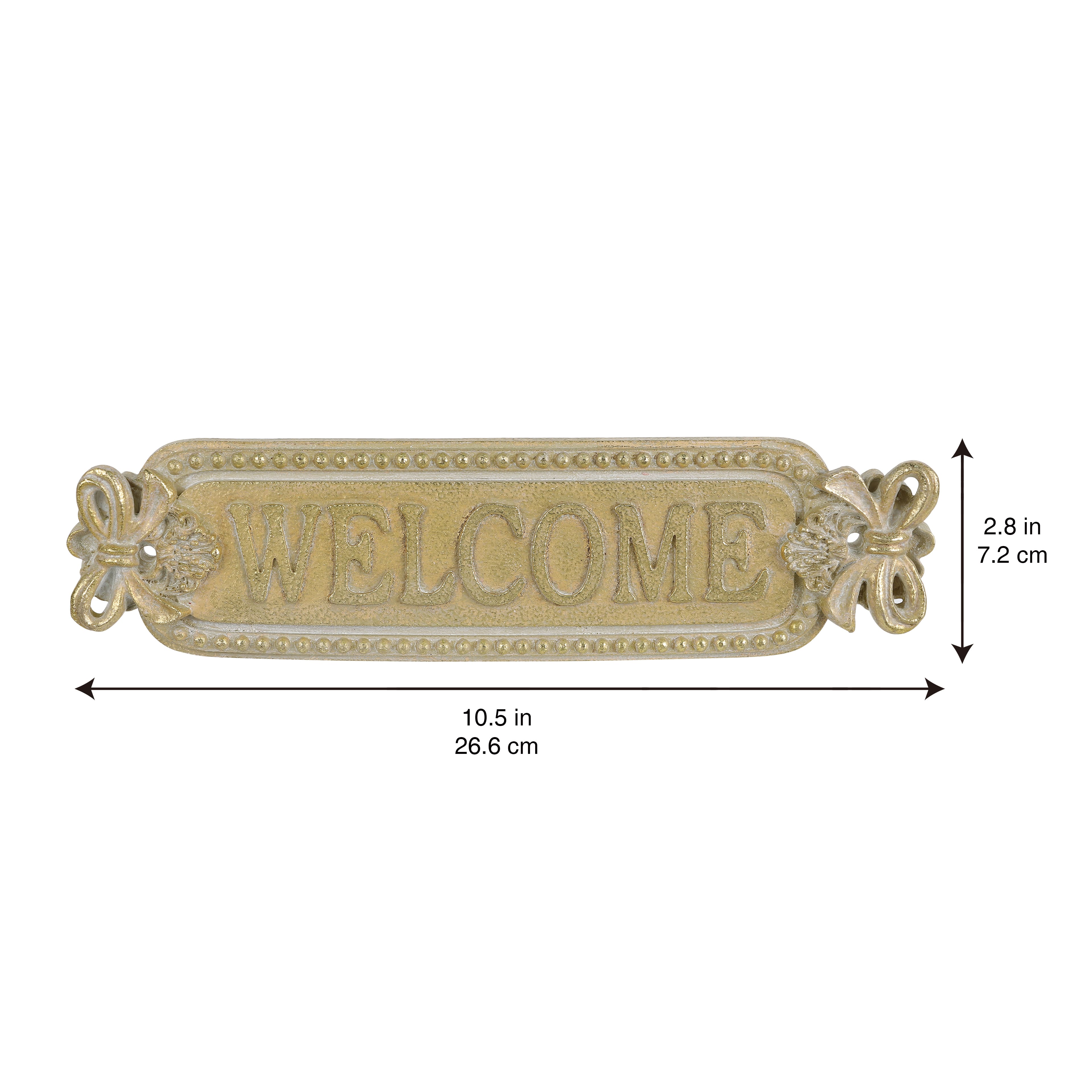 10&#x22; x 3&#x22; Gold Welcome Wall D&#xE9;cor by Ashland&#xAE;