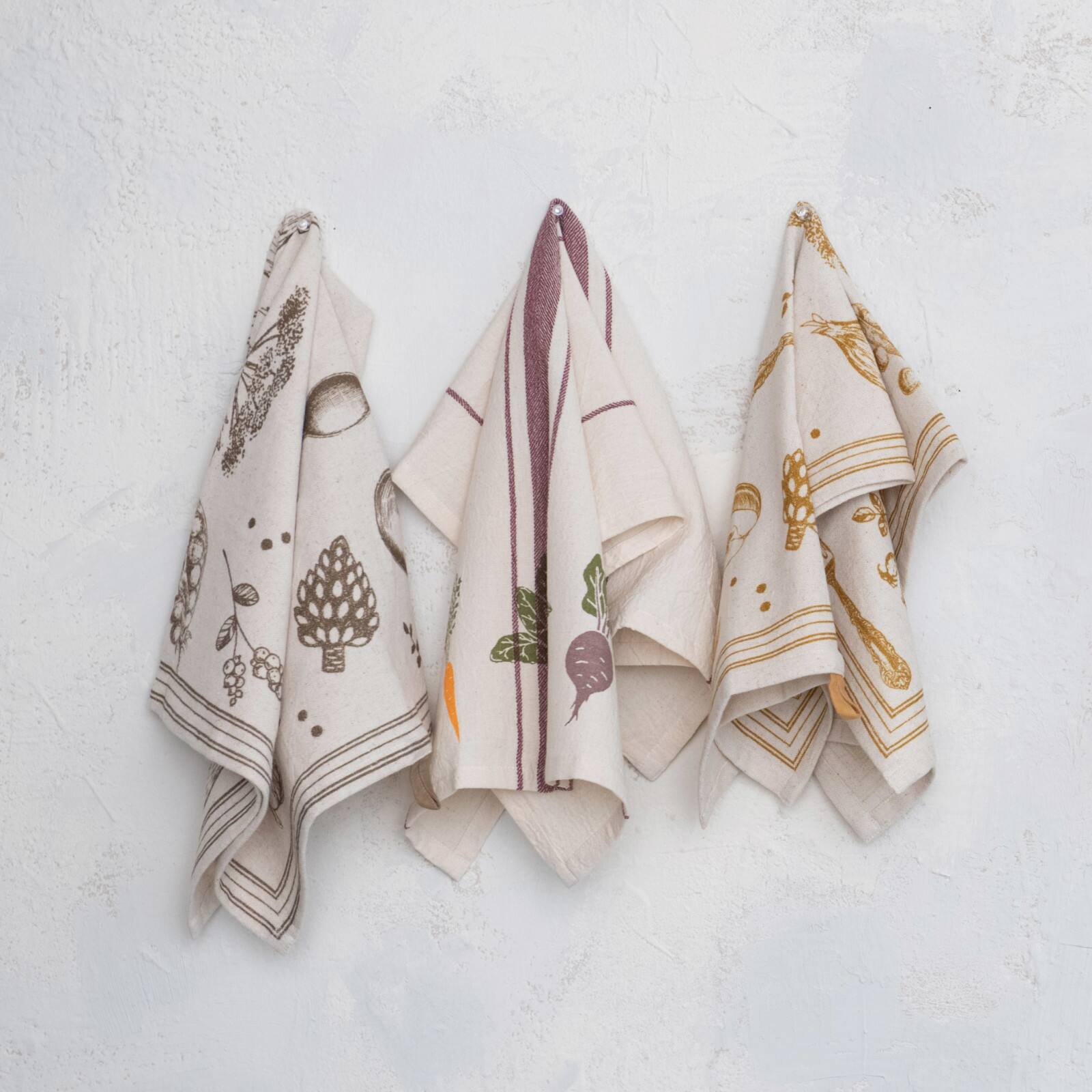 Hello Honey® Garden Bounty Cotton & Linen Tea Towel Collection Set